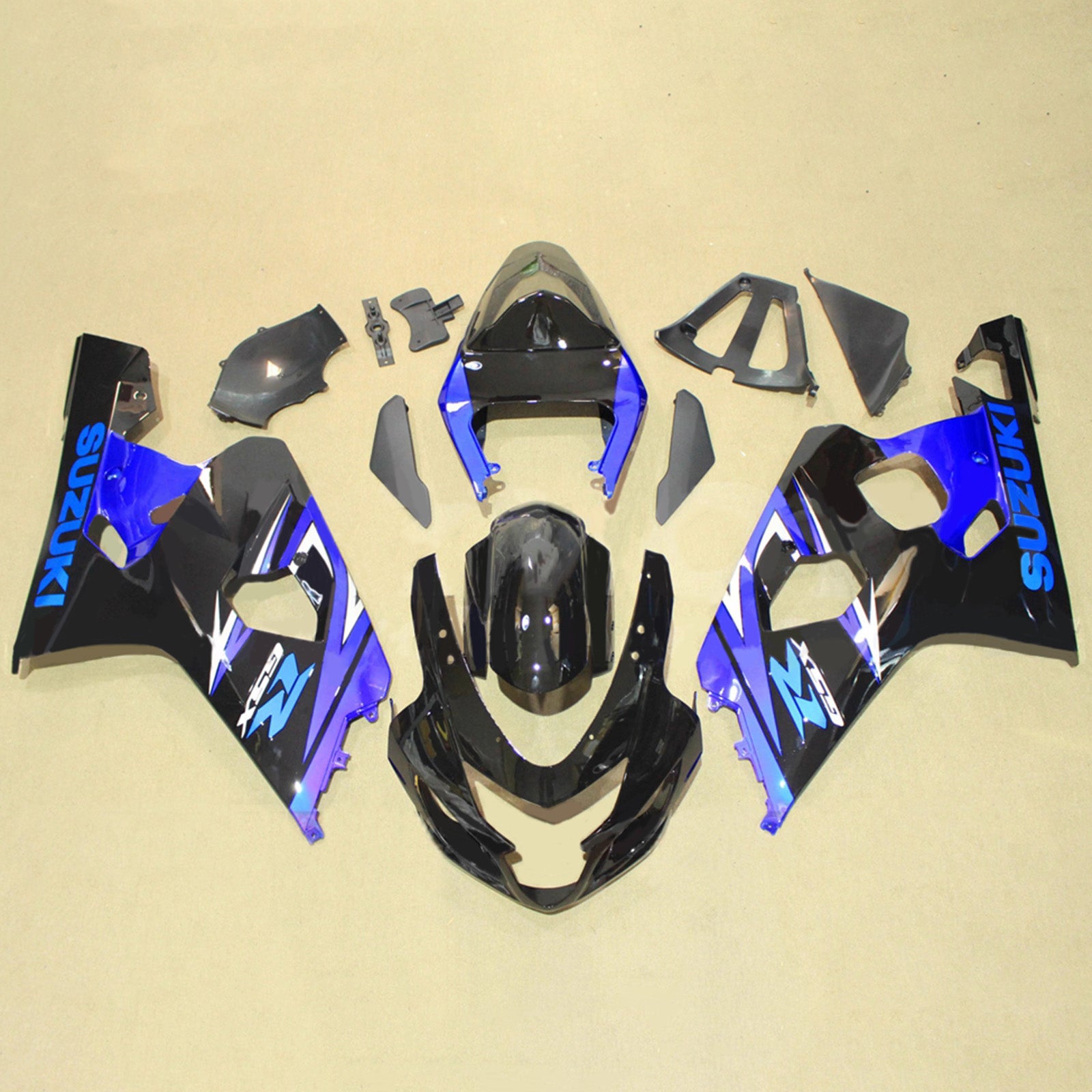 Amotopart 2004-2005 Suzuki GSXR 600/750 Black Blue Fairing Kit