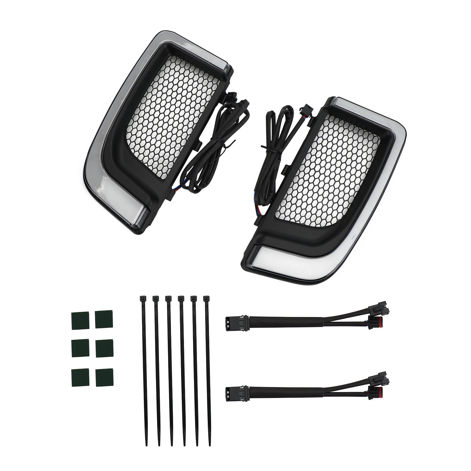 Electra FLH/T Road Glide Tracer LED Lower Fairing Lower Grills Lights Black