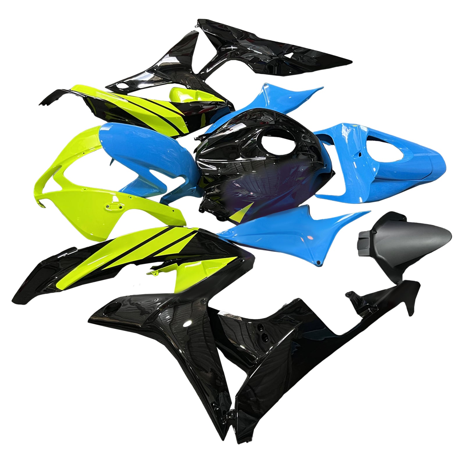 Amotopart 2007-2008 Honda CBR600RR Kit de carénage noir jaune bleu