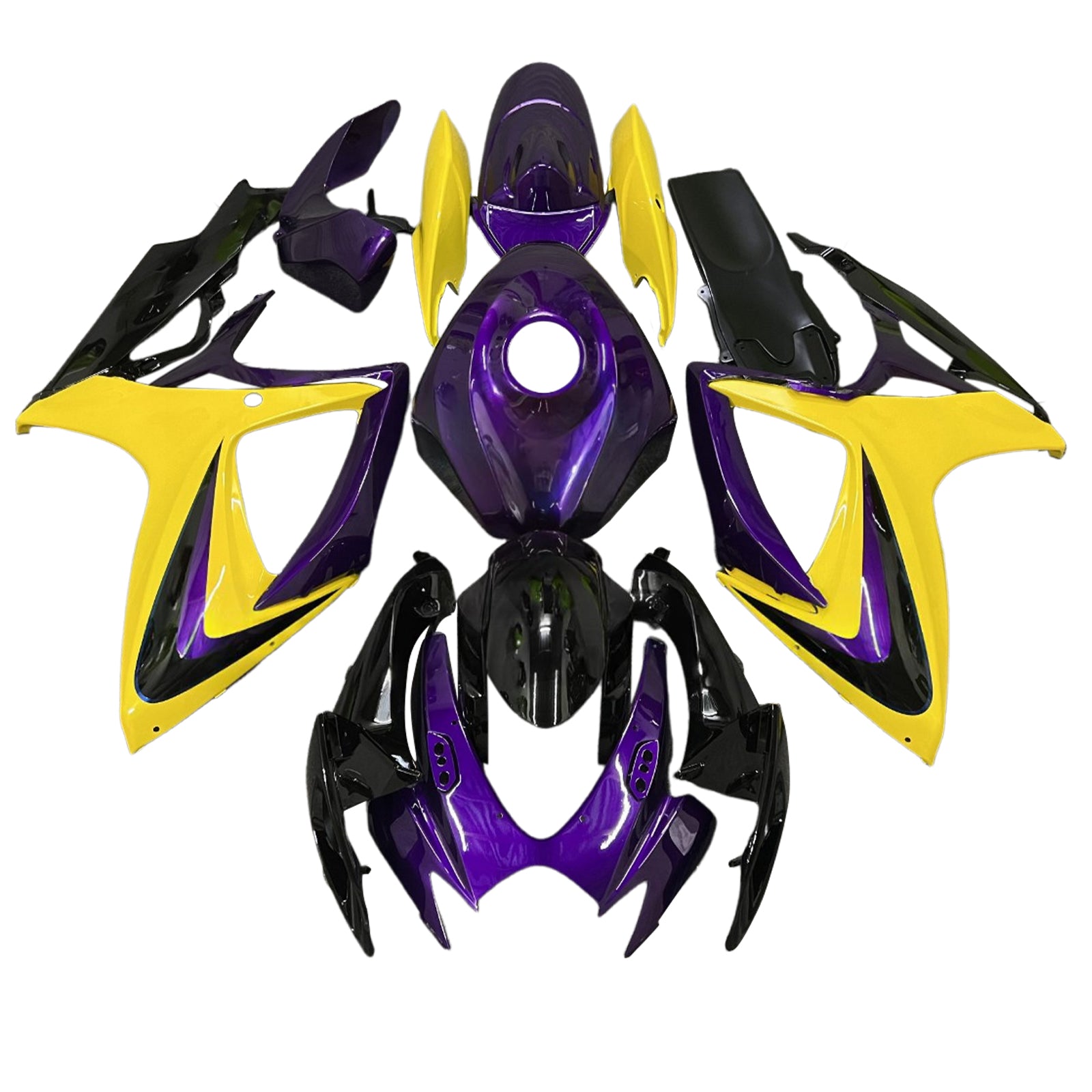 Amotopart 2006-2007 Suzuki GSXR 600/750 Purple Yellow Fairing Kit