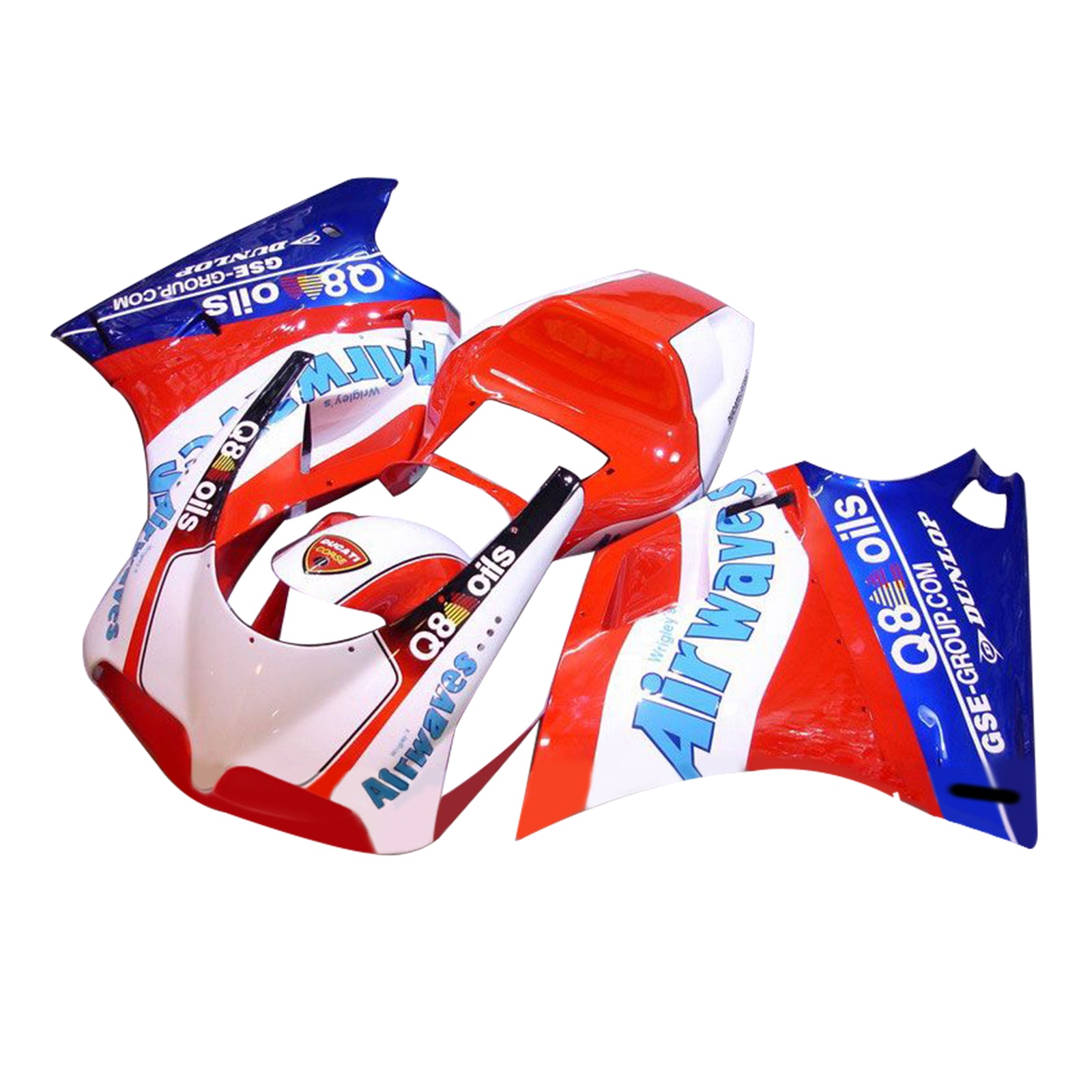 Amotopart Ducati 748/916/996/998 1996-2002 Red&Blue Style1 Fairing Kit