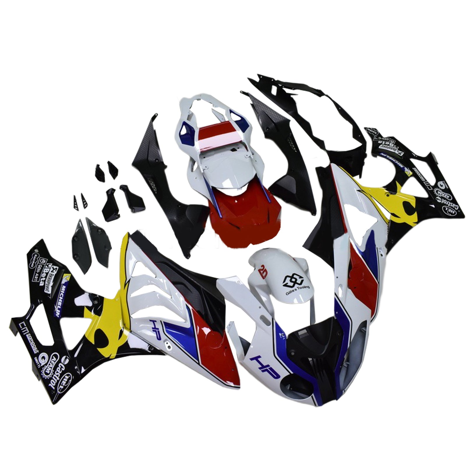Amotopart BMW S1000RR 2009-2014 Kit de carenado Style2 blanco y rojo