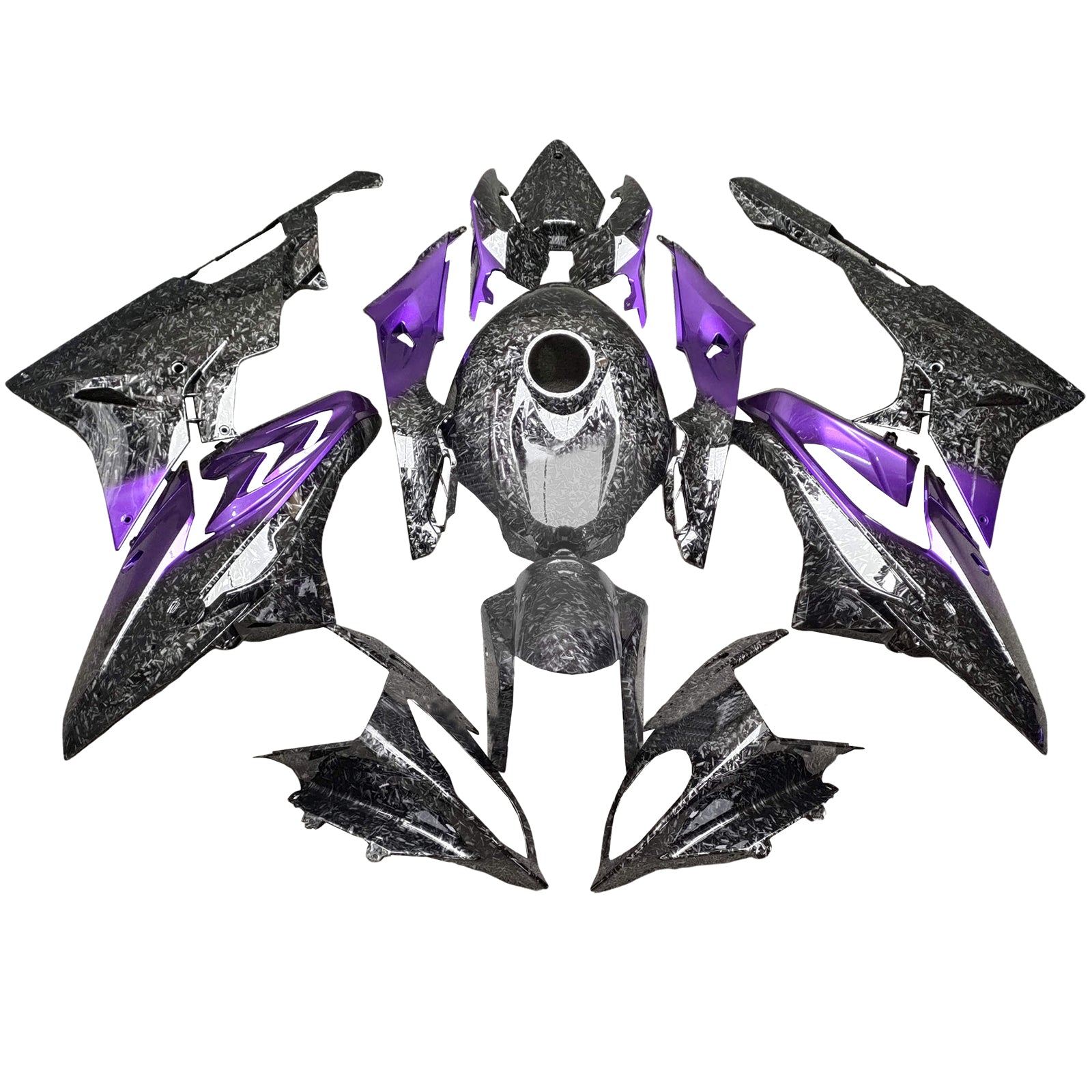 Amotopart 2009-2014 BMW S1000RR Glossy Purple & Carbon Fiber Pattern Fairing Kit