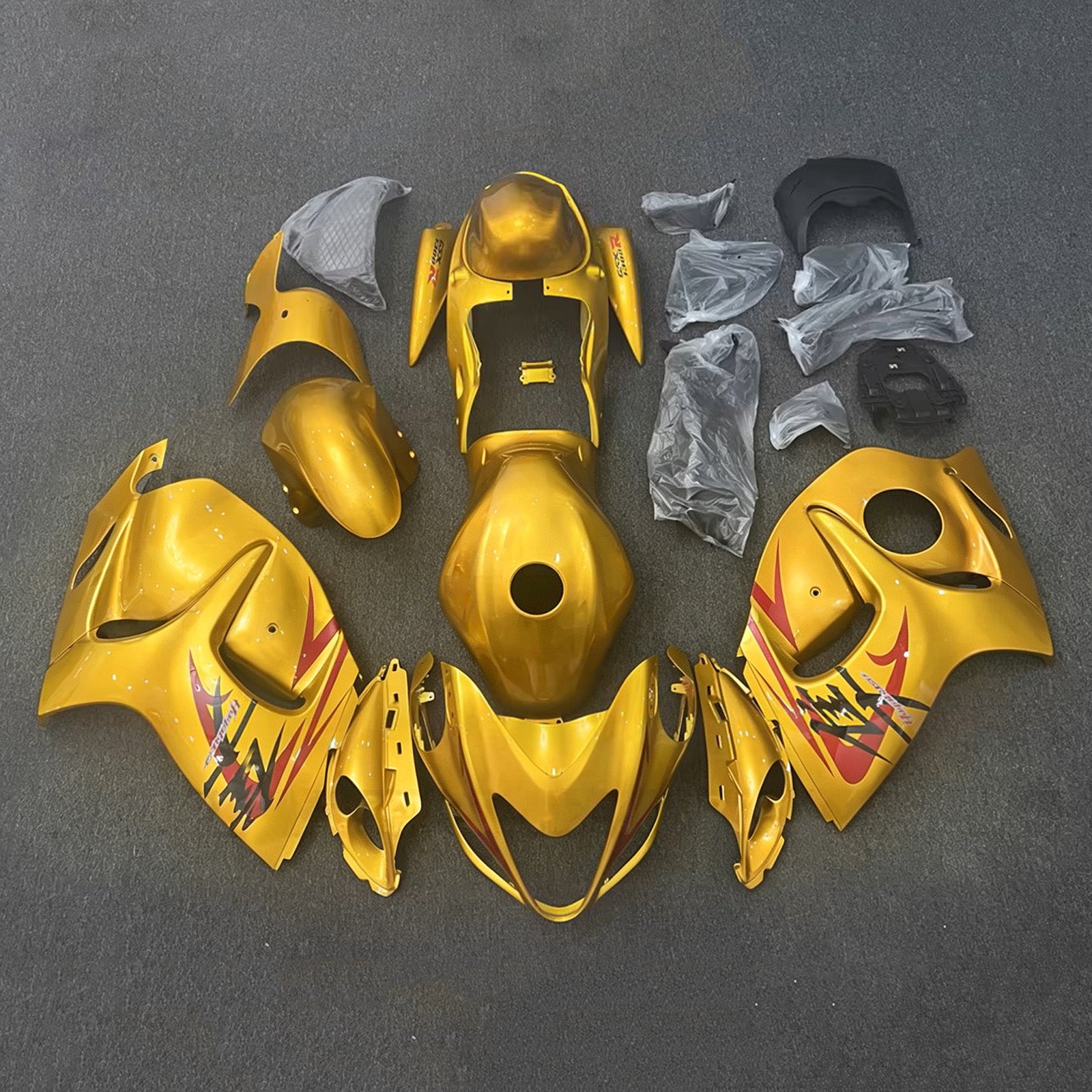 Amotopart 2008-2020 Suzuki Hayabusa GSX1300R Gold Fairing Kit