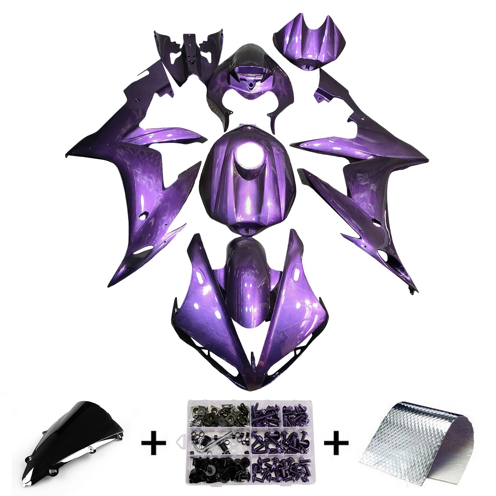 Amotopart 2004-2006 Yamaha YZF-R1 Purple Fairing Kit