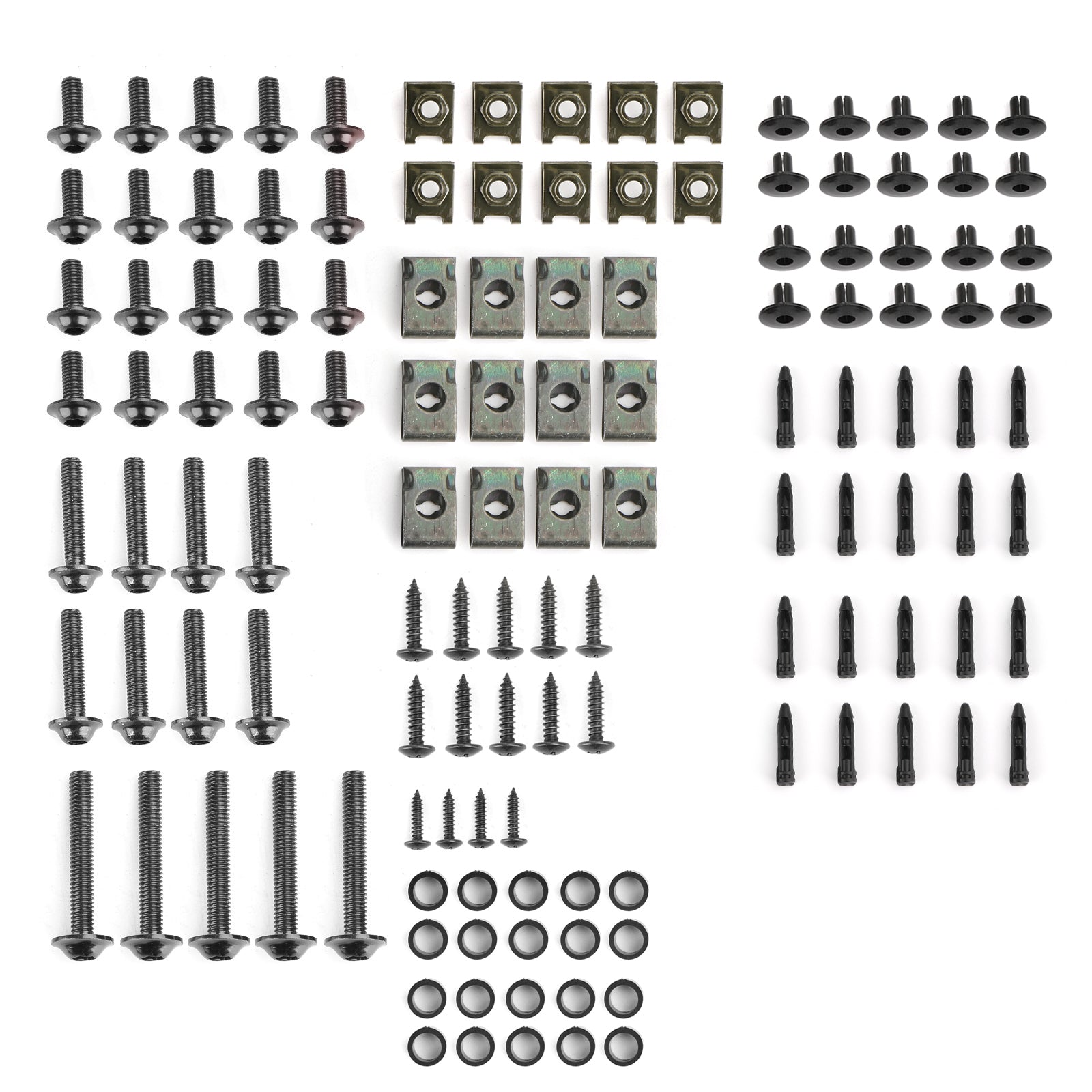223pcs motocicleta sportbike bike windscreen stafffff kit de fixador de fixação parafuso de clipe bk