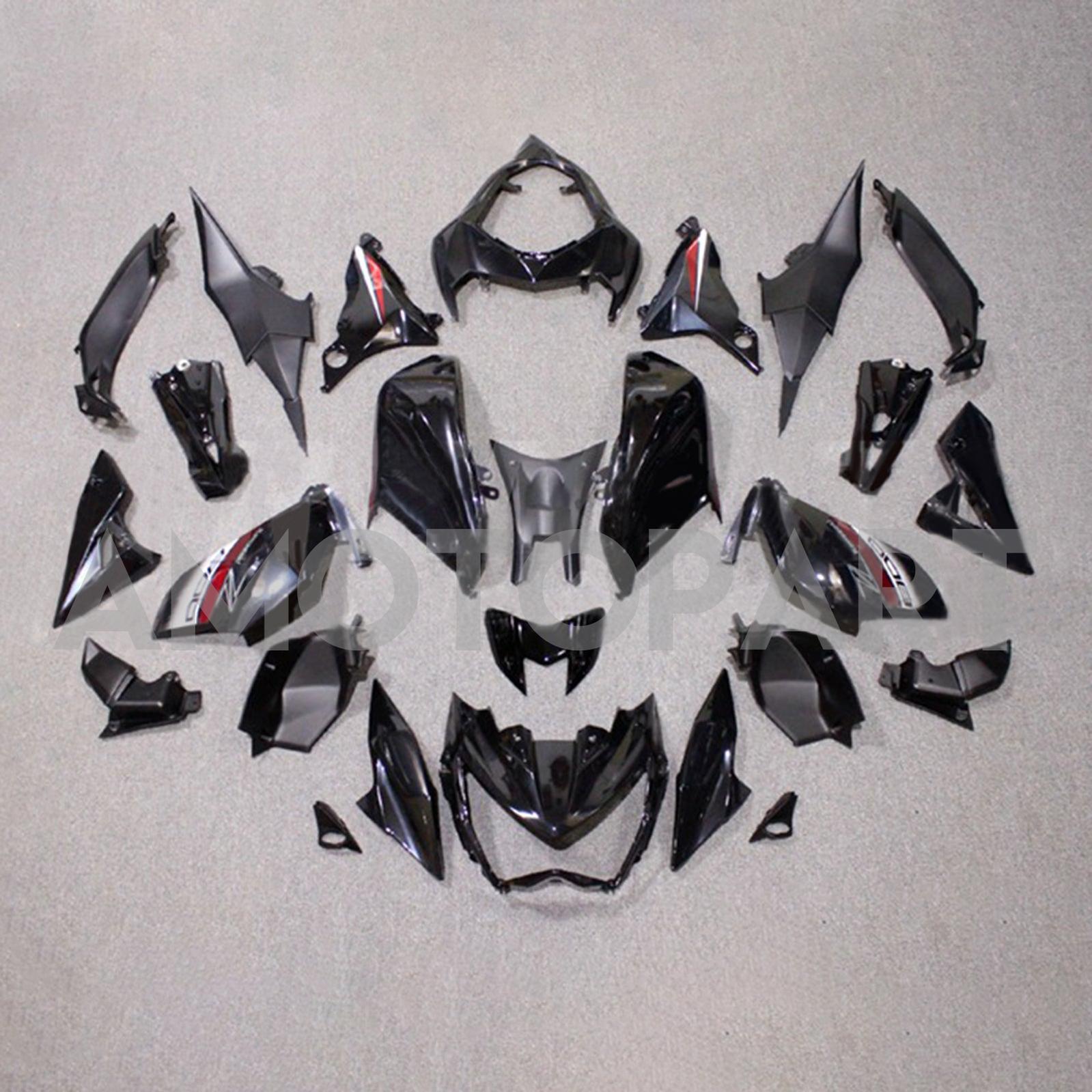 Amotopart 2013-2018 Kawasaki Z800 Black&Red Accent Fairing Kit