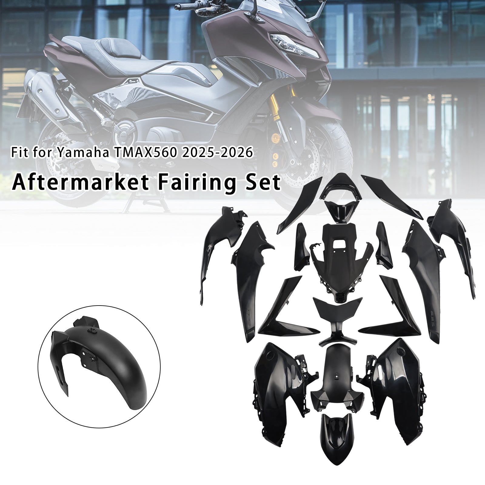 Amotopart 2025-2026 Yamaha TMAX560 Unpainted Fairing Kit