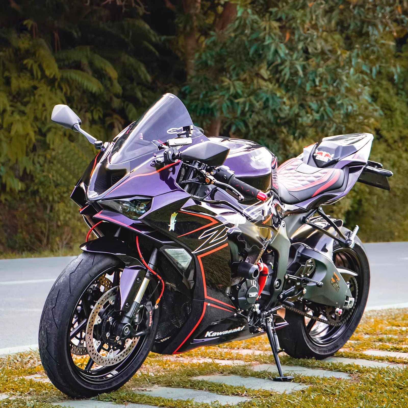 Amotopart 2024-2025 Kawasaki ZX-6R Dark Purple Black Fairing Kit