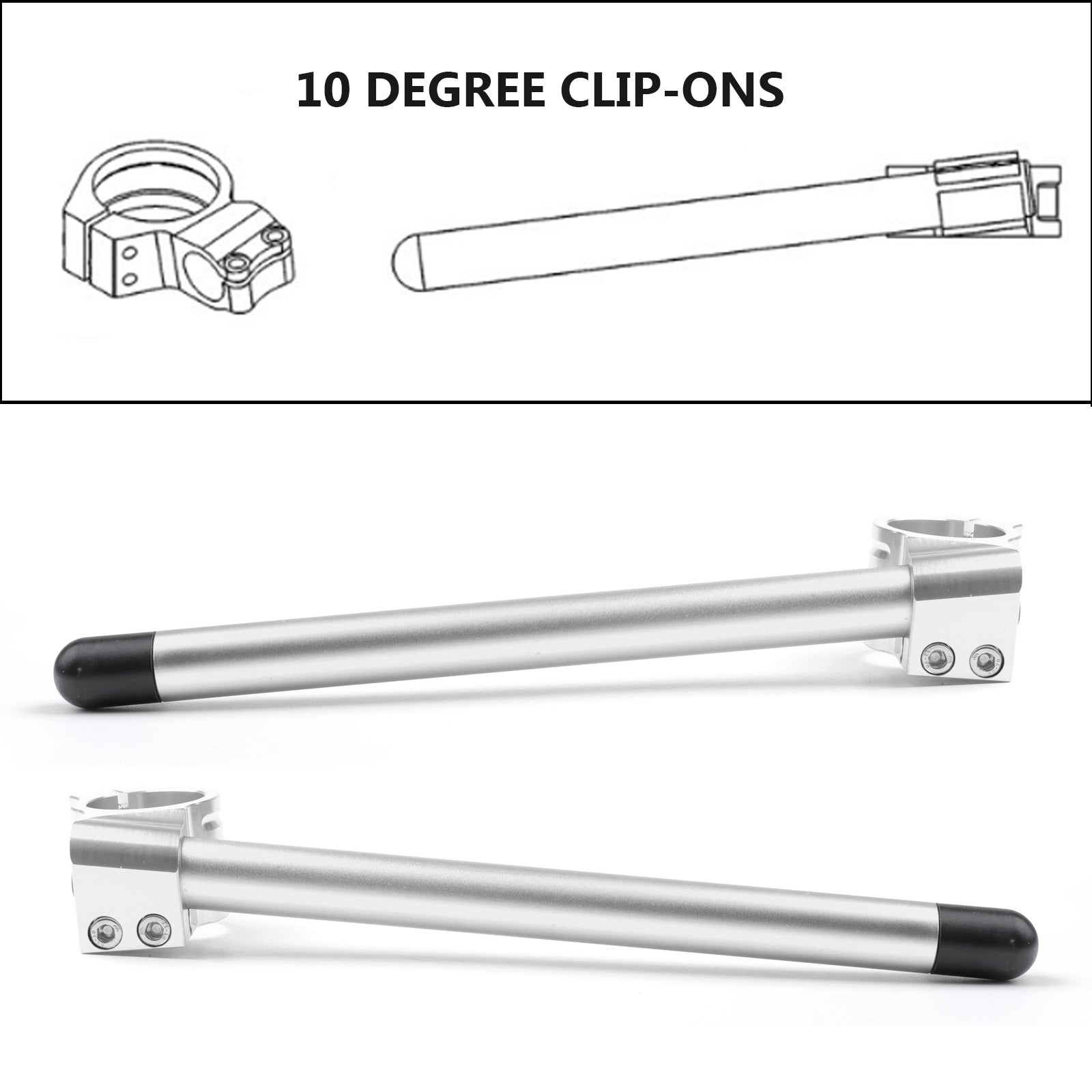 DUCATI 996/999/848/1098/1198 Manillar con clip S de 53 mm