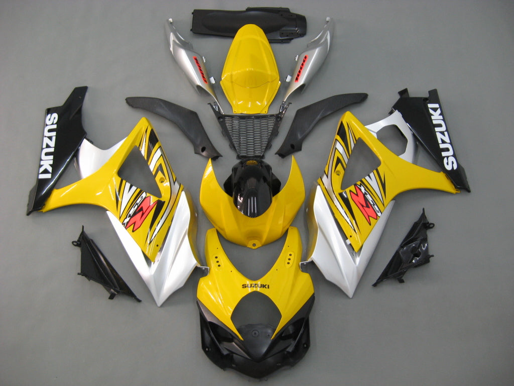 Amotopart 2007-2008 Suzuki GSXR1000 Yellow Black White Fairing Kit