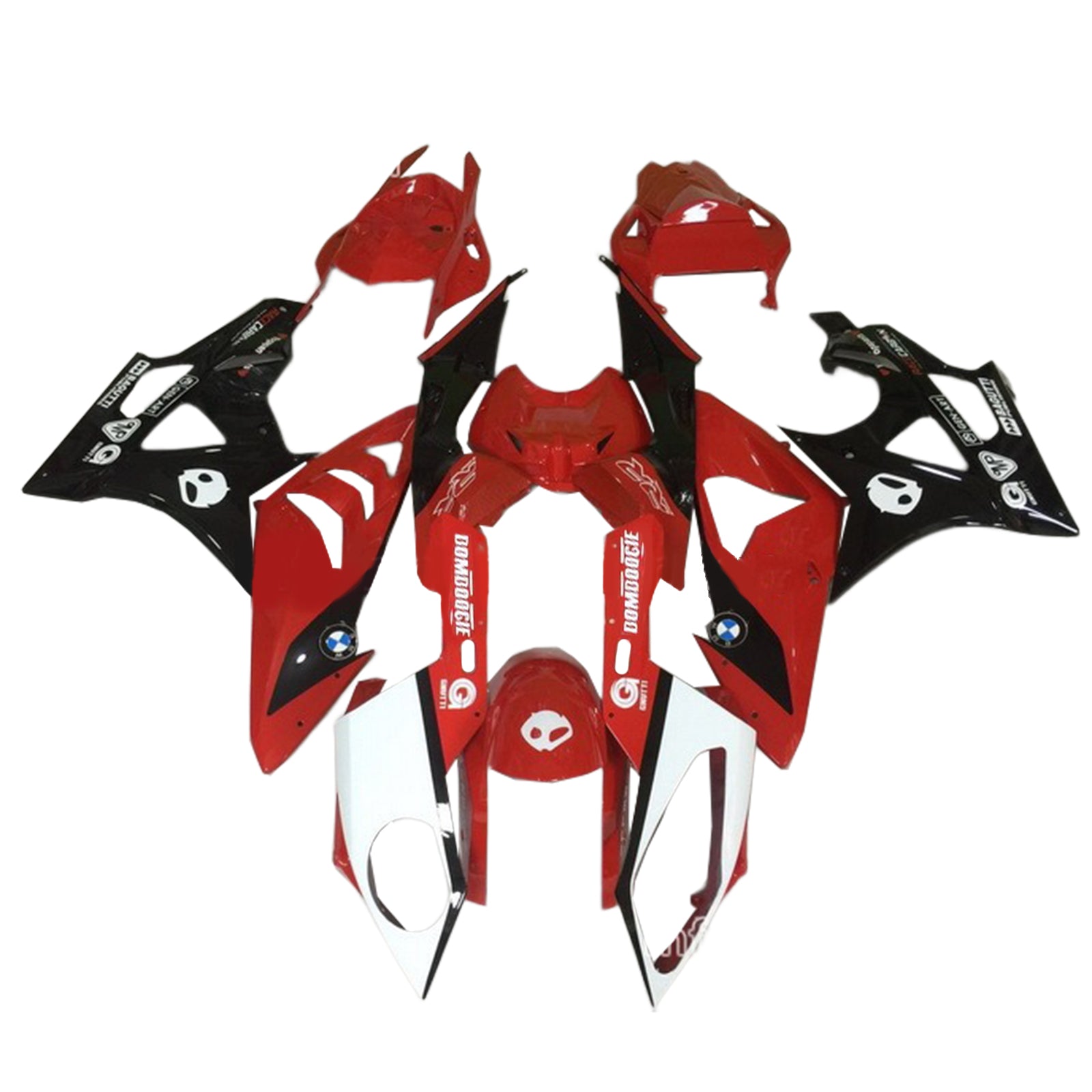 Amotopart BMW S1000RR 2009-2014 Kit de carenado rojo y negro