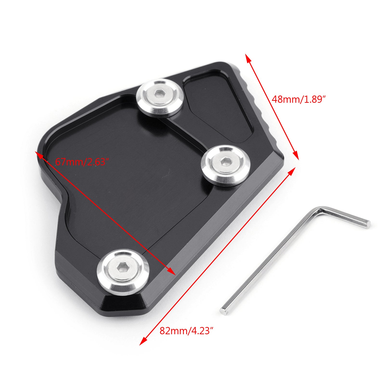 2011-2015 BMW K1600 GT GTL Side Pad Kickstand Stand Extension Plate Black