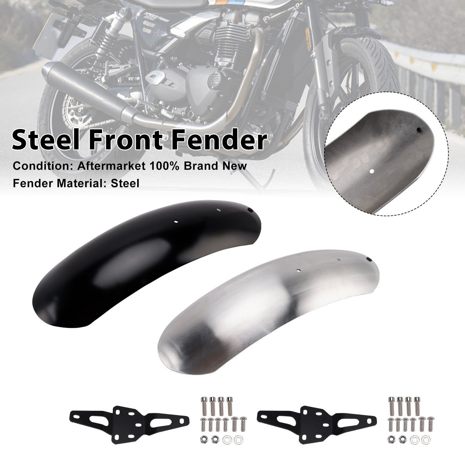 Street Scrambler 900 Speed Twin 900 Steel Front Fender Mudguard