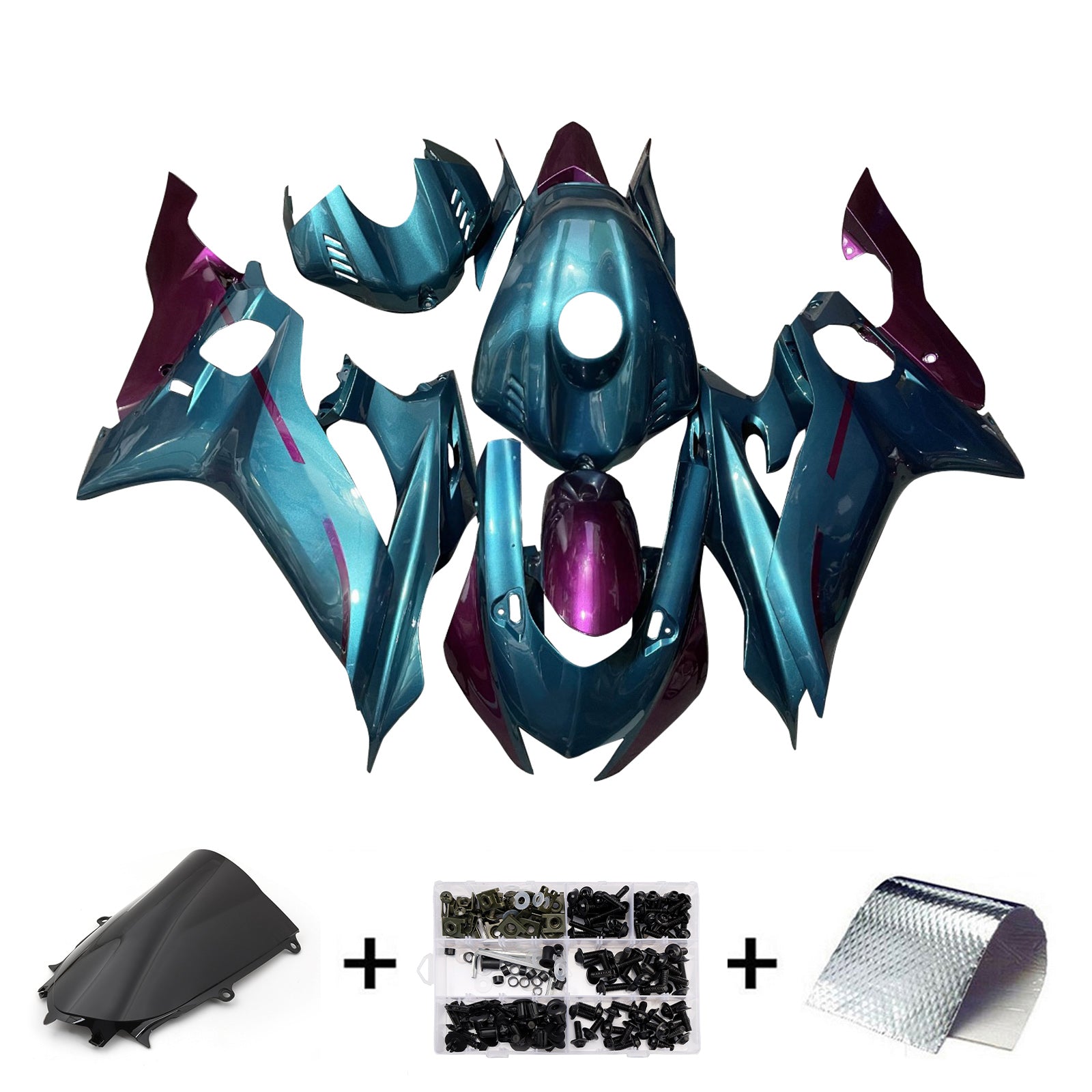Amotopart 2017-2023 Yamaha YZF-R6 Blue Purple Fairing Kit