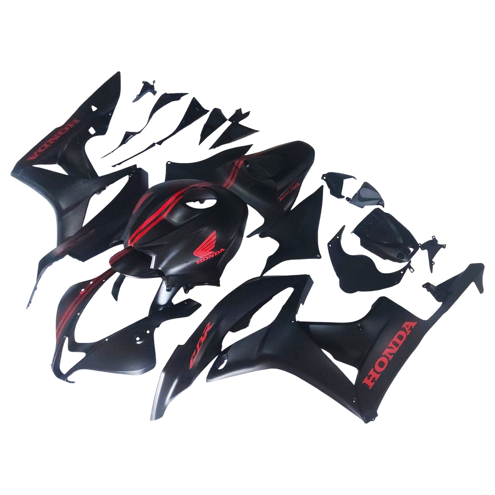 Amotopart 2007-2008 Honda CBR600RR Matte Black Red Fairing Kit