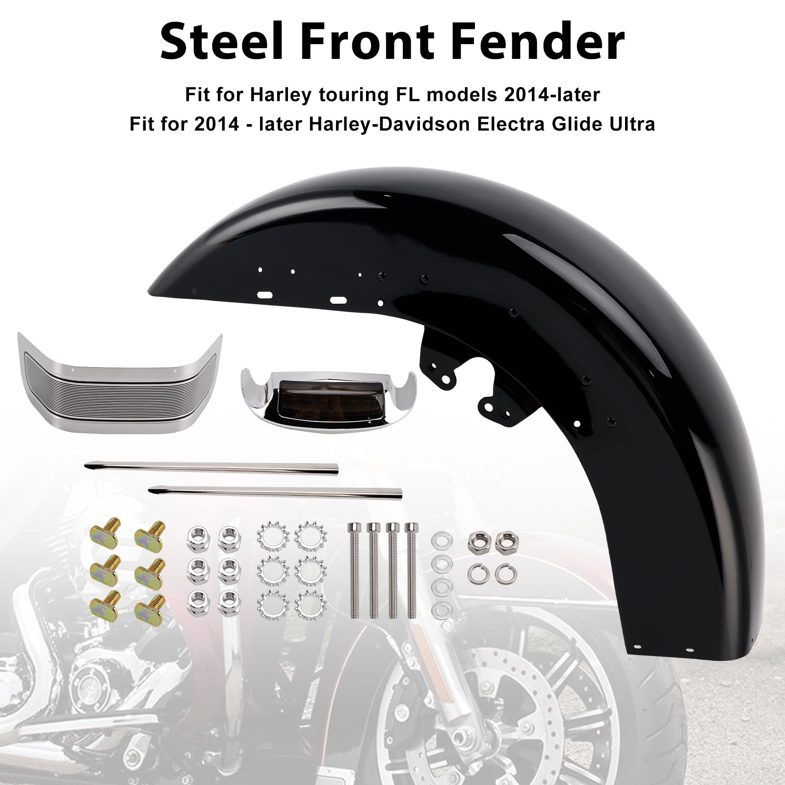 2014-2024 Harley Touring Electra Glide Ultra Limited Steel Front Fender Mudguard
