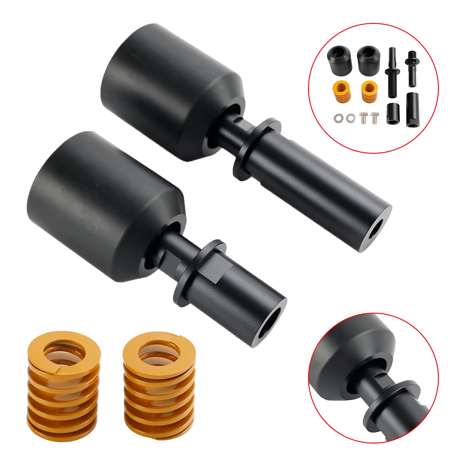 23-24 Kawasaki Zx-4R Zx-4RR Crash Bobbin Protector Slider Aluminio Negro