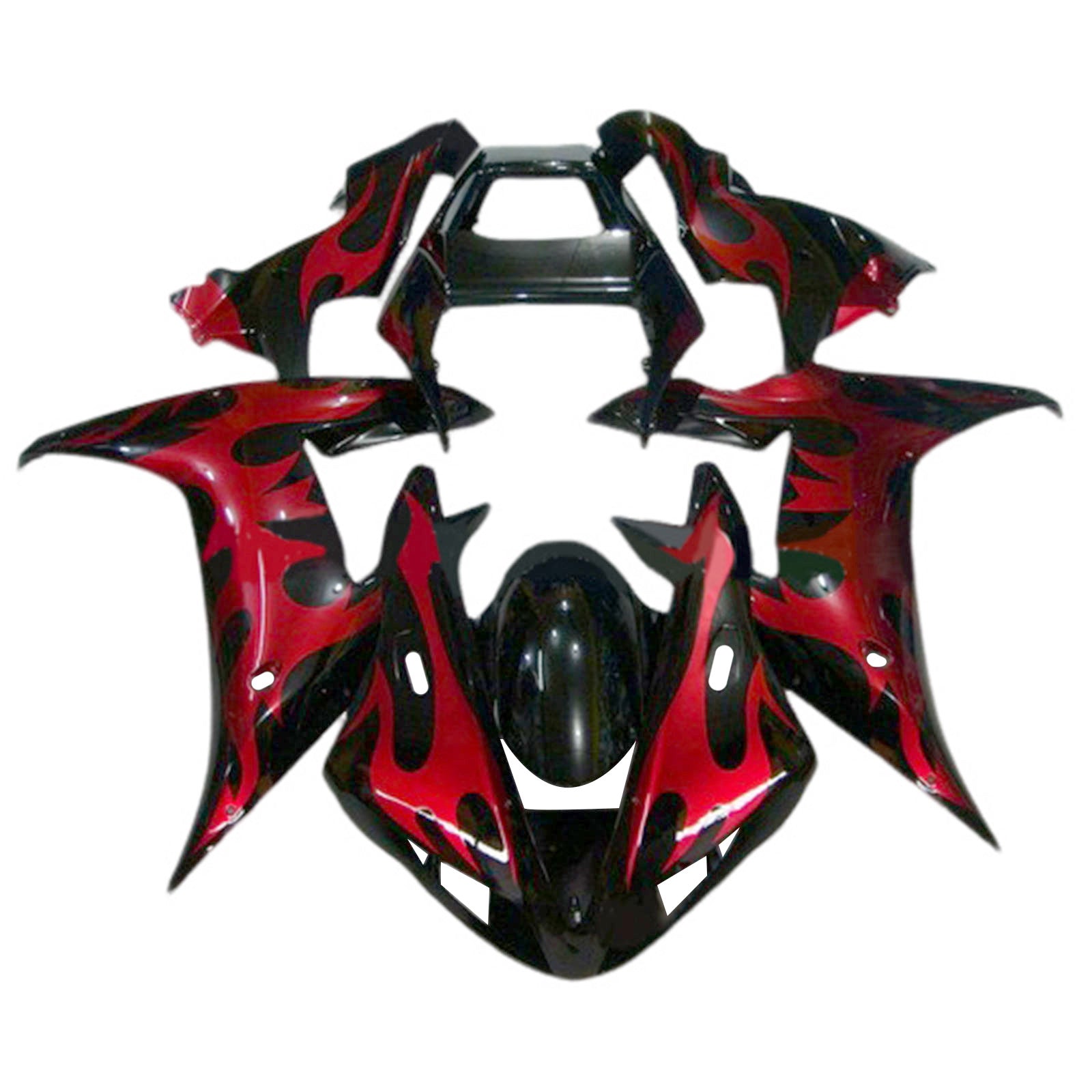 Amotopart 2002-2003 Yamaha YZF R1 Glossy Black Red Fearing Kit