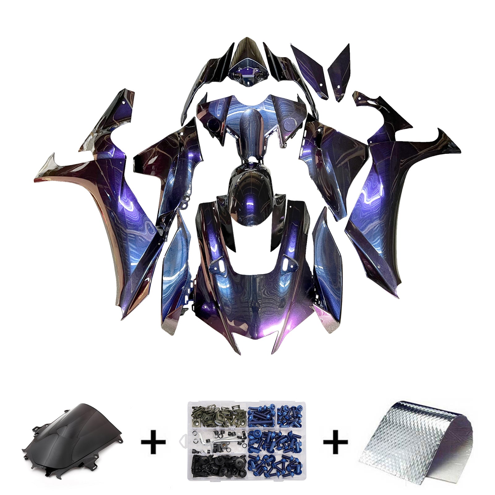 Amotopart 2020-2025 Yamaha YZF-R1 Gradient Purple Blue Fairing Kit