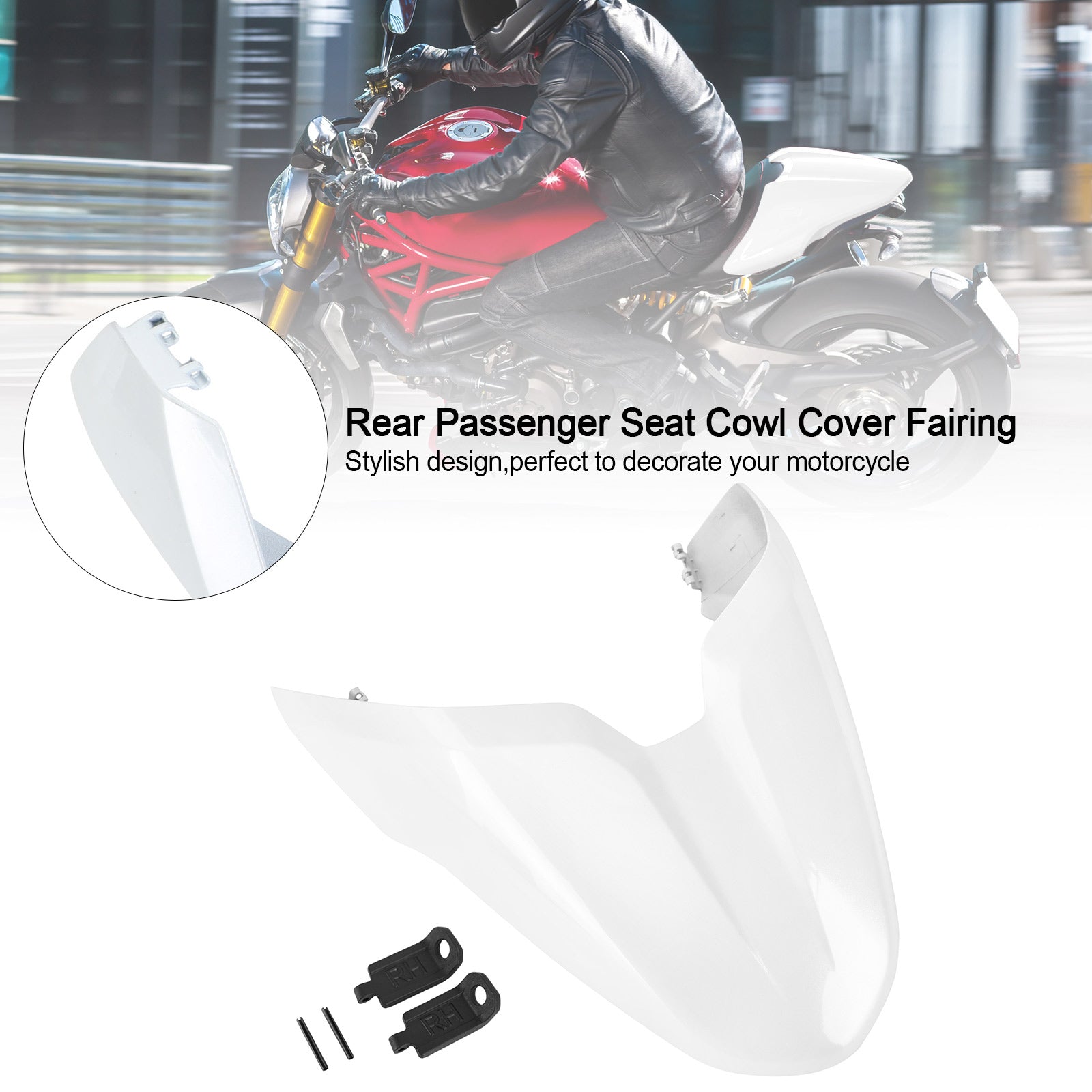 Ducati Monster 797 821 1200 Rear Passenger/Pillion Seat Cover Fairing White