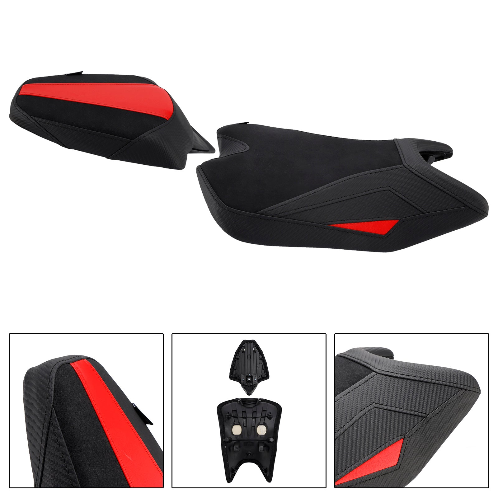 2024-2025 Aprilia Rs457 Rs 457 Front&REar Raider Beifahrer-Kissen-Set Schwarz