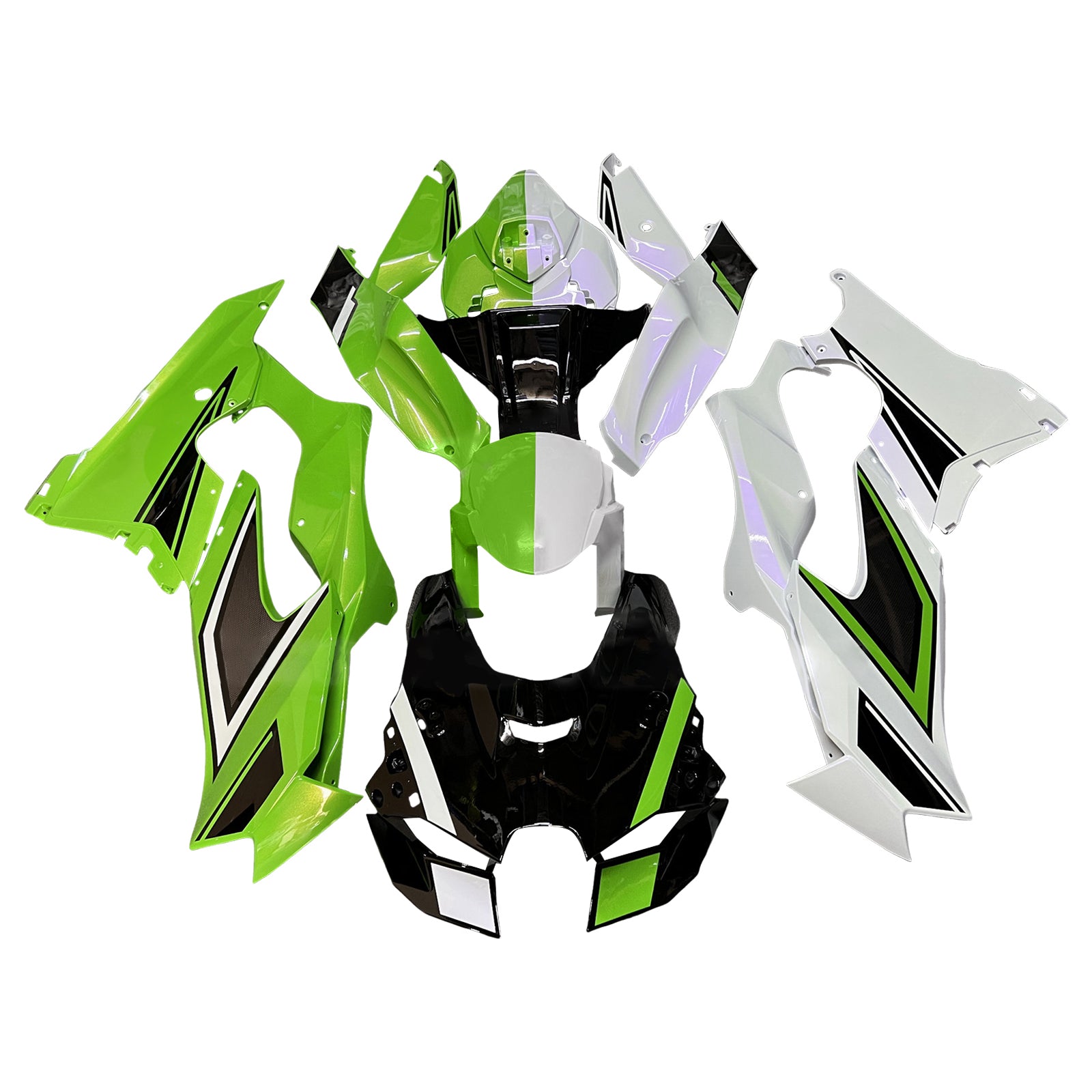 Amotopart 2021-2025 Kawasaki ZX14R ZZR1400 Green White Black Fairing Kit