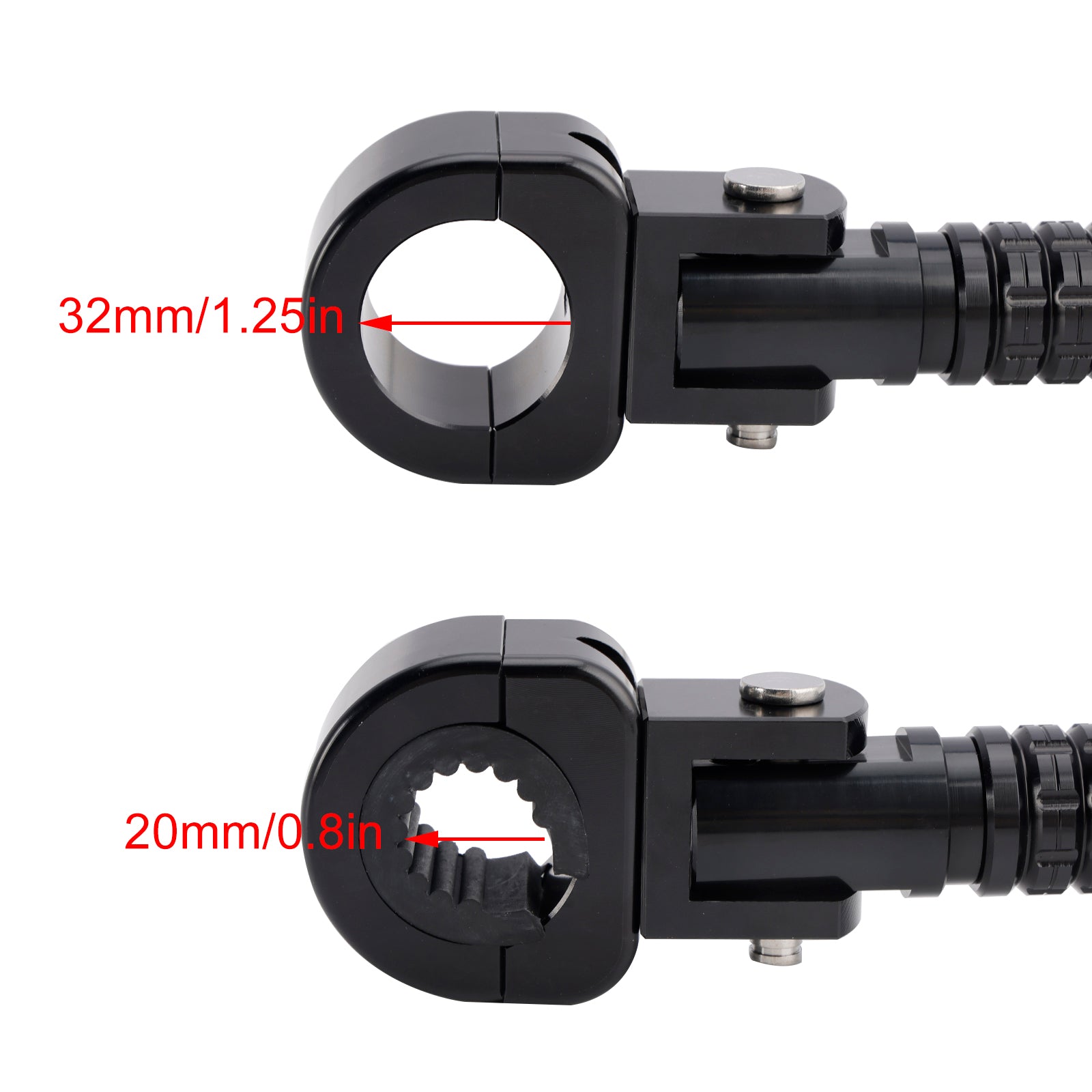 Apoios para os pés dianteiros universais, apoios para os pés adequados para motocicletas com 1.25" barras