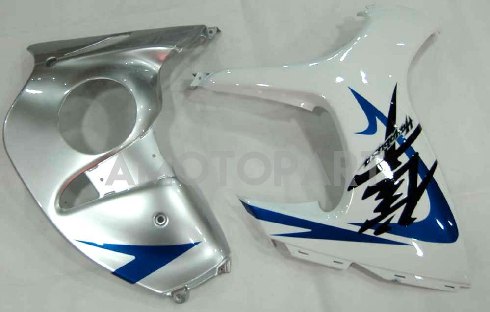 Amotopart 2008-2020 Suzuki Hayabusa GSX1300R White&Silver Fairing Kit