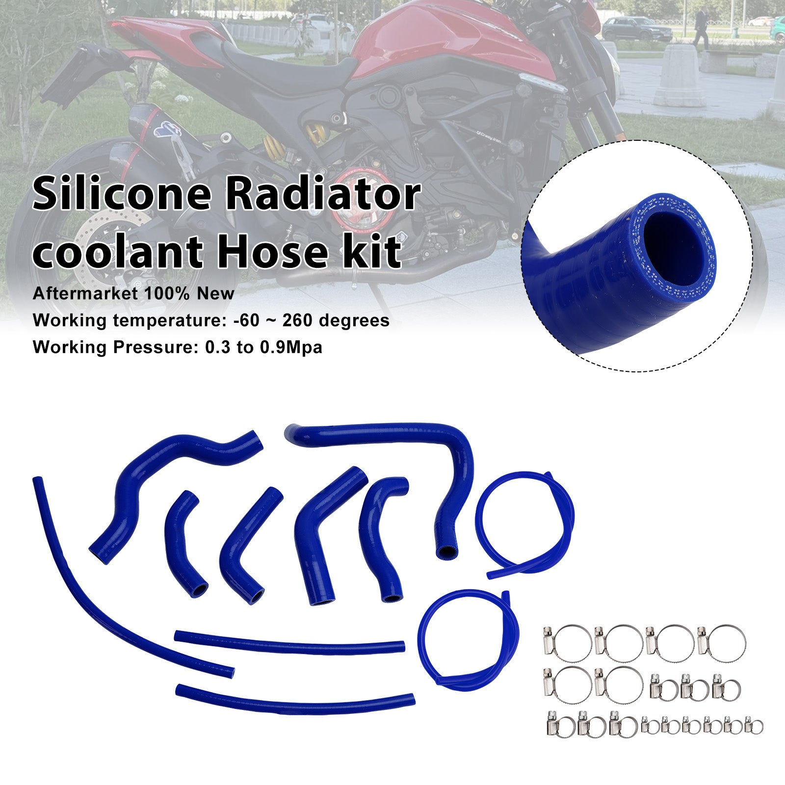 2021-2025 Ducati Monster 937 Silicone Radiator coolant Hose