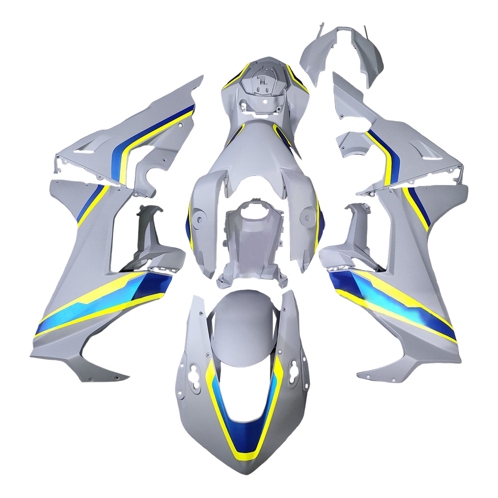 Amotopart 2017-2025 Honda CBR1000RR Grey Blue Yellow Fairing Kit
