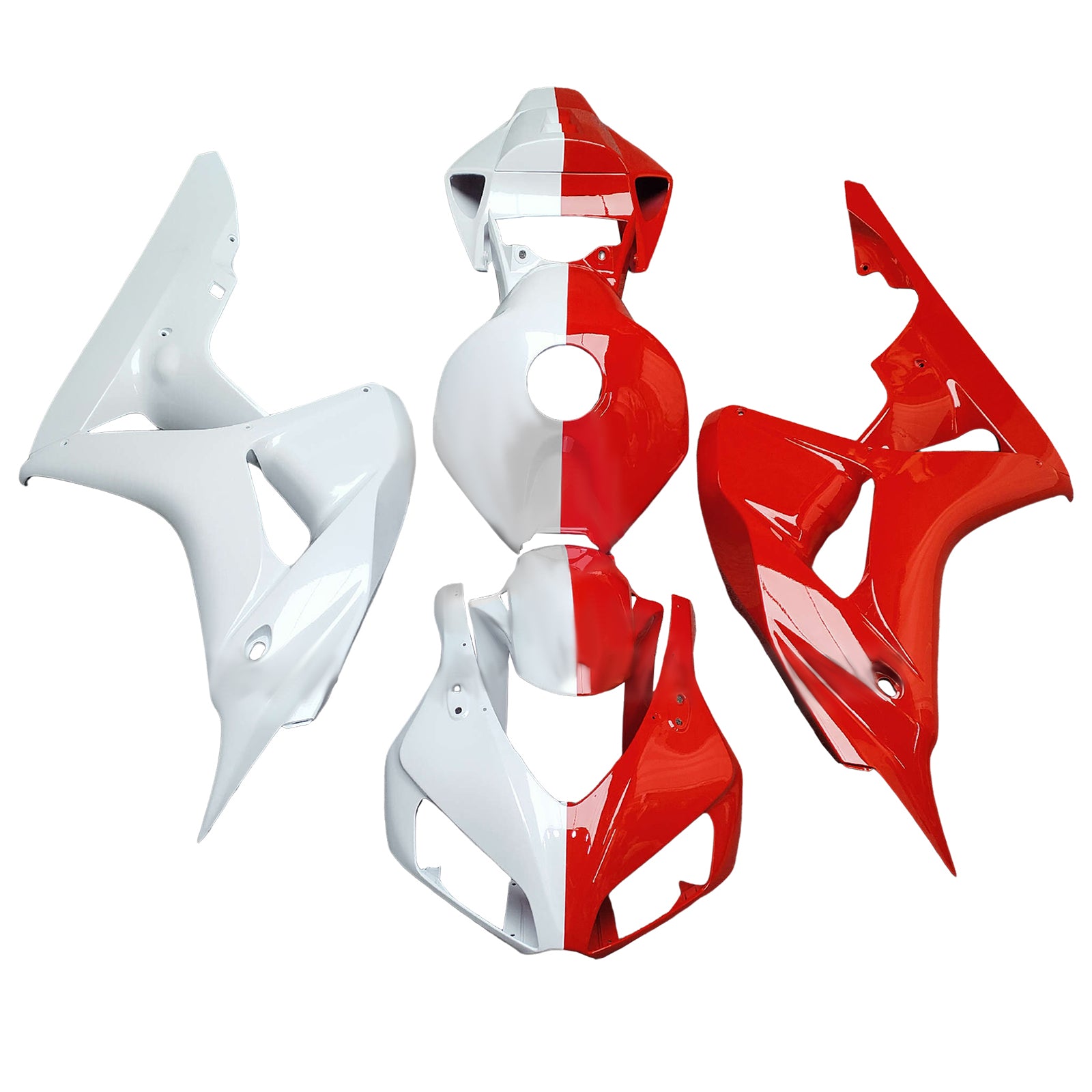 Amotopart 2006-2007 Honda CBR1000RR Kit de carenado rojo blanco