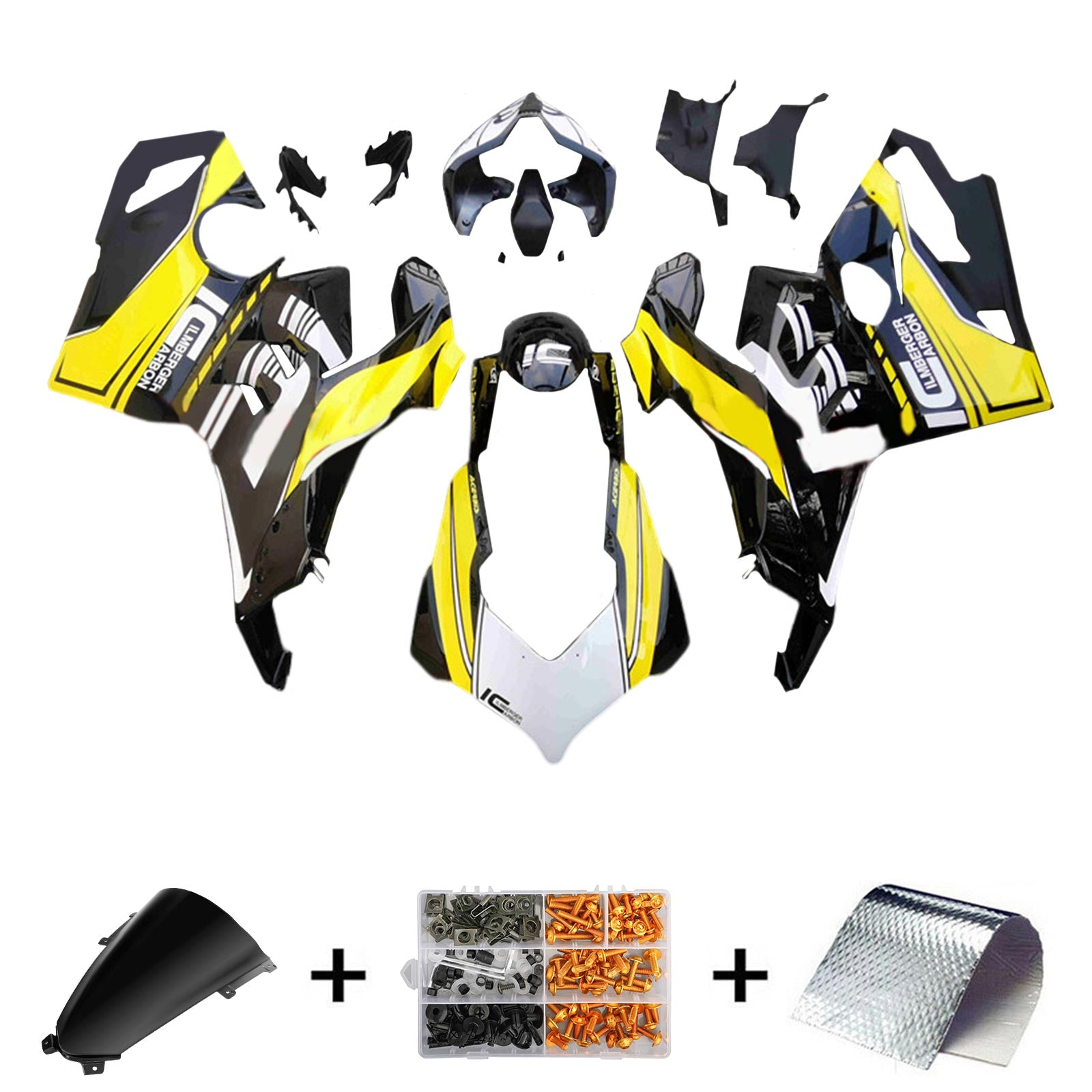 Amotopart Ducati 2018-2019 Panigale V4/V4S Yellow Black Fairing Kit