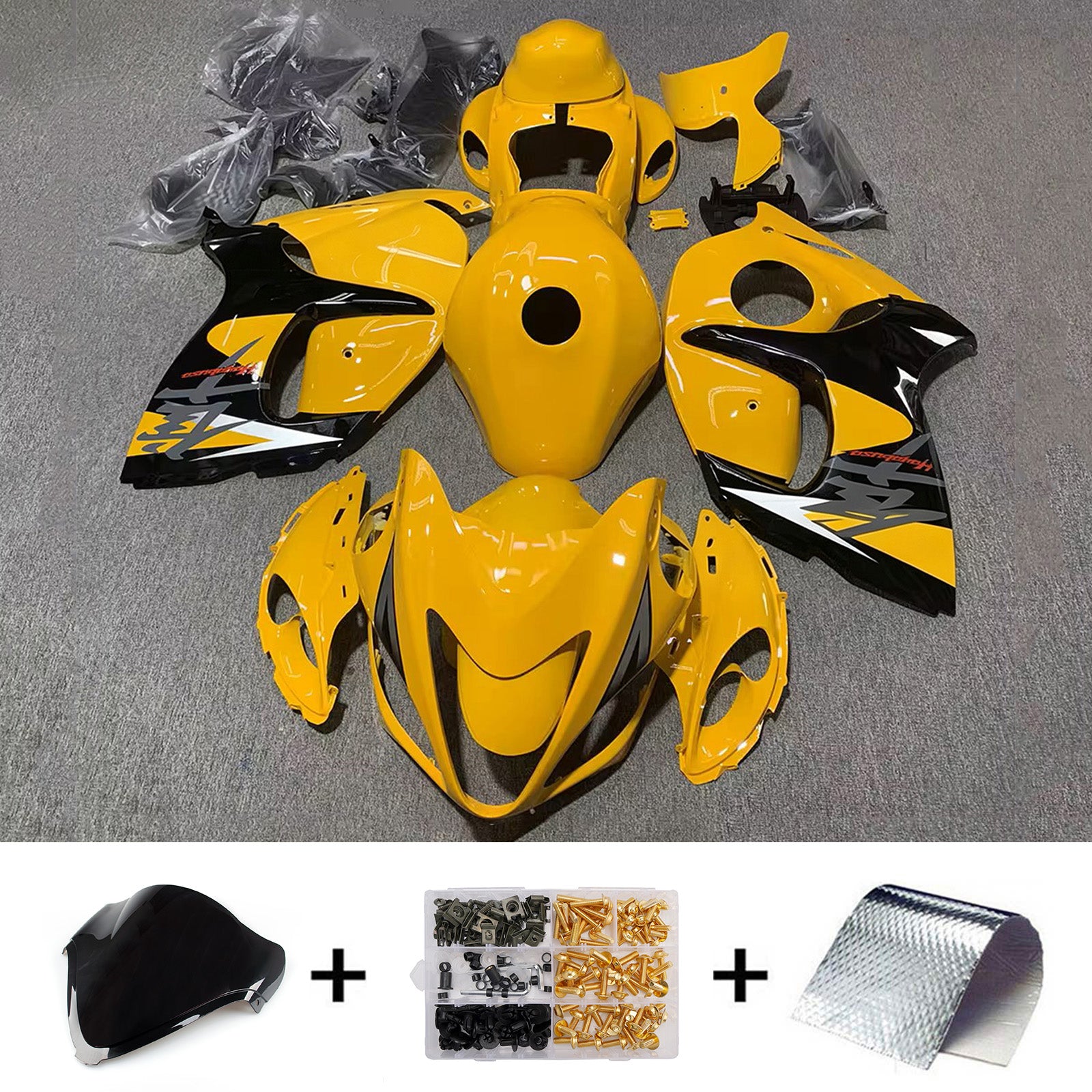 Amotopart 2008-2020 Suzuki Hayabusa GSX1300R Yellow Fairing Kit