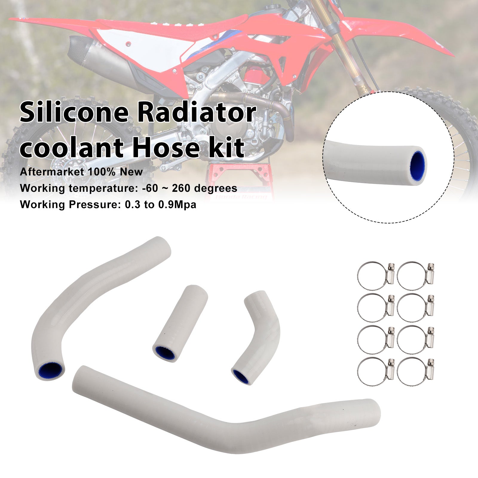 Honda CRF450R RX RWE 21-25 Silicone Radiator coolant Hose kit