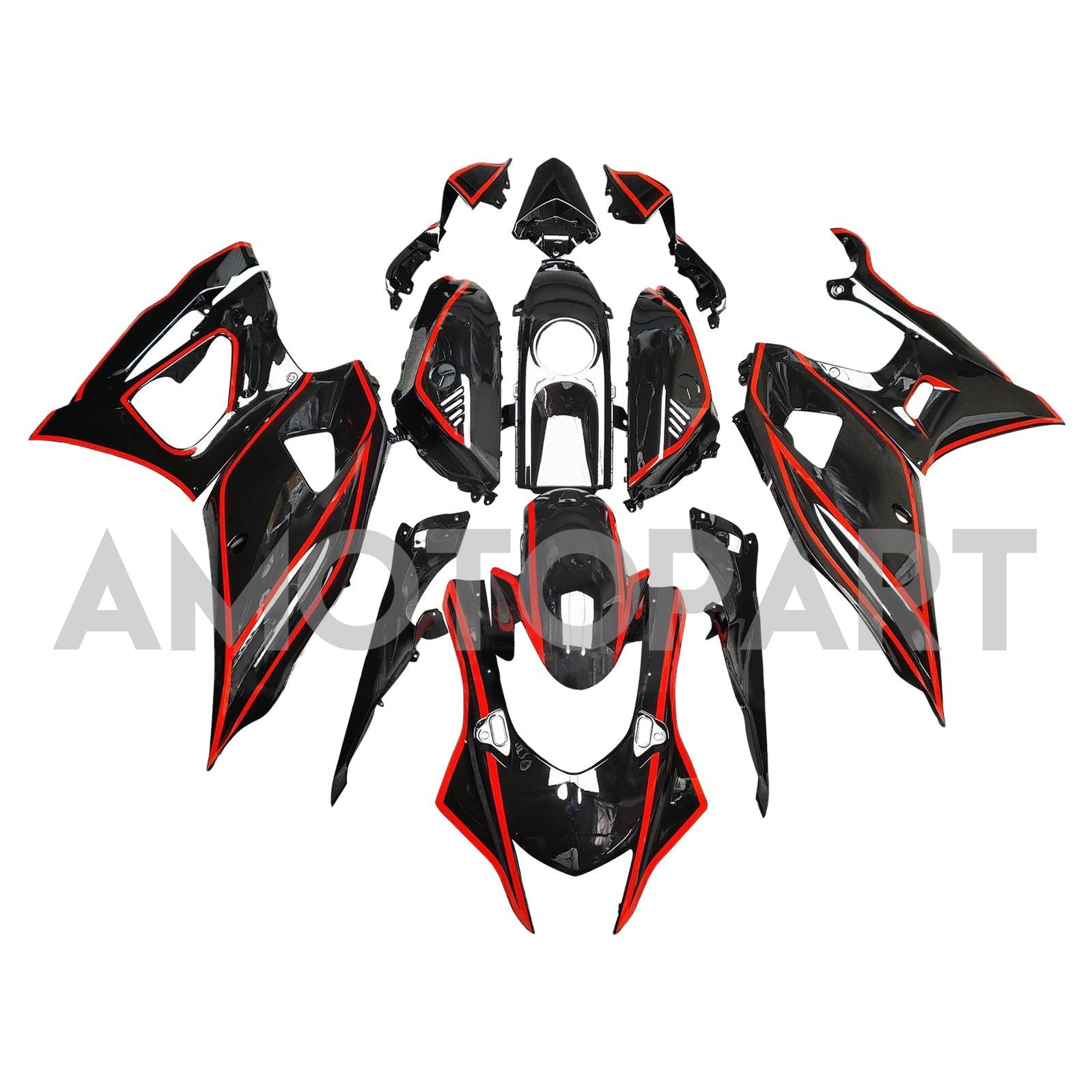 Amotopart 2021-2025 Yamaha YZF-R7 Black Red Line Fairing Kit