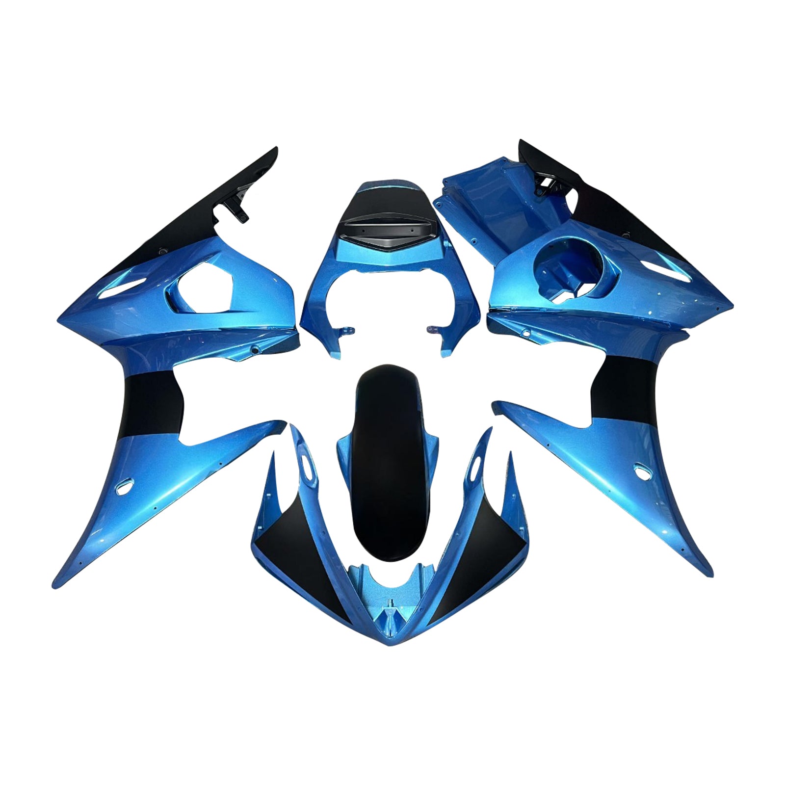 Amotopart 2005 Yamaha YZF-R6 Blue Black Fairing Kit