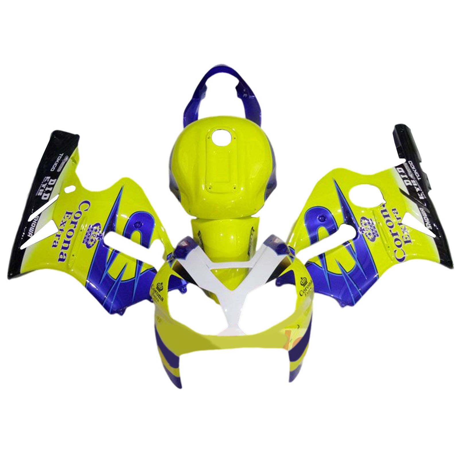 Amotopart 2002-2005 Kawasaki ZX12R Gelbes Schwarzverkleidungskit