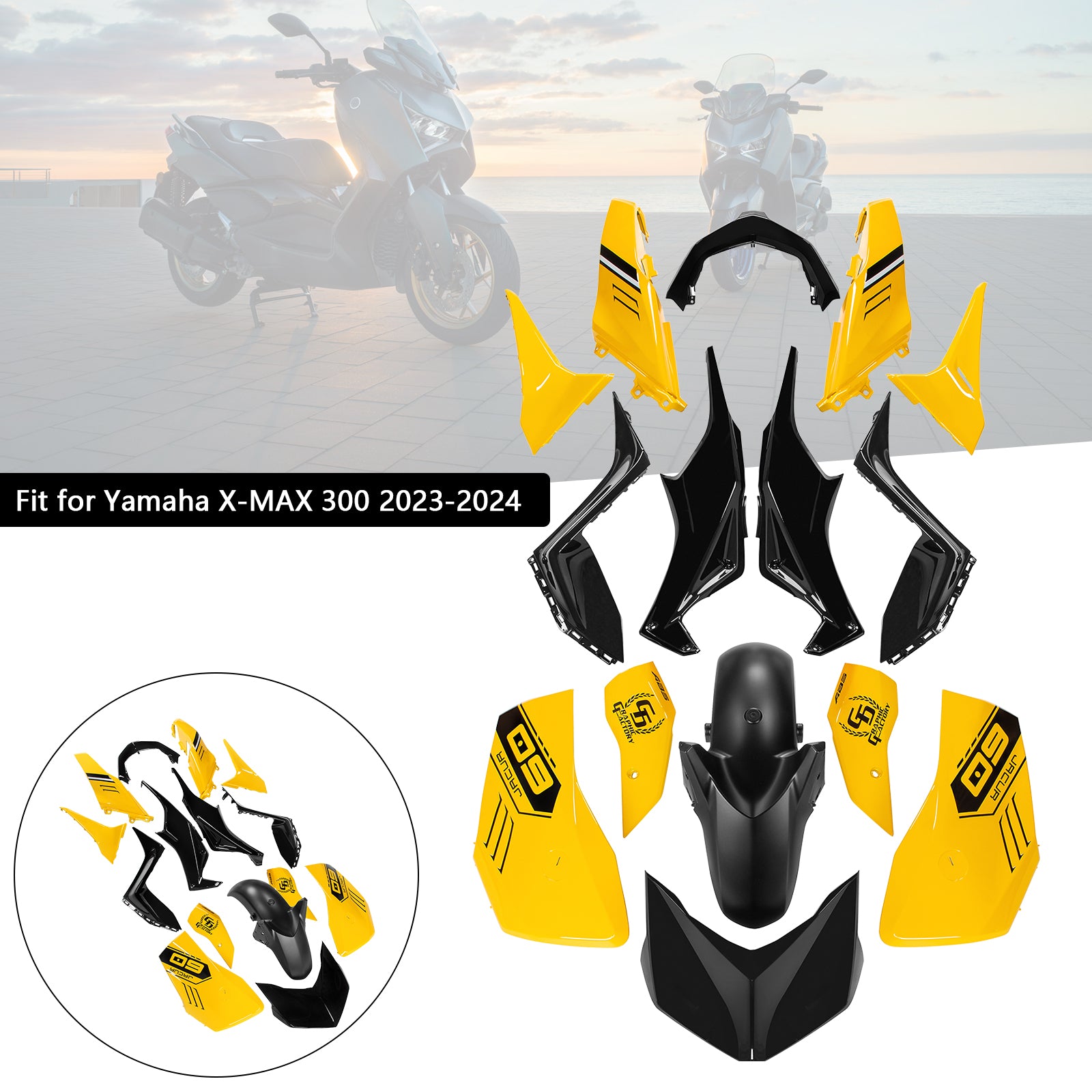 Amotopart 2023-2024 Yamaha x Max 300 Kit de carénage