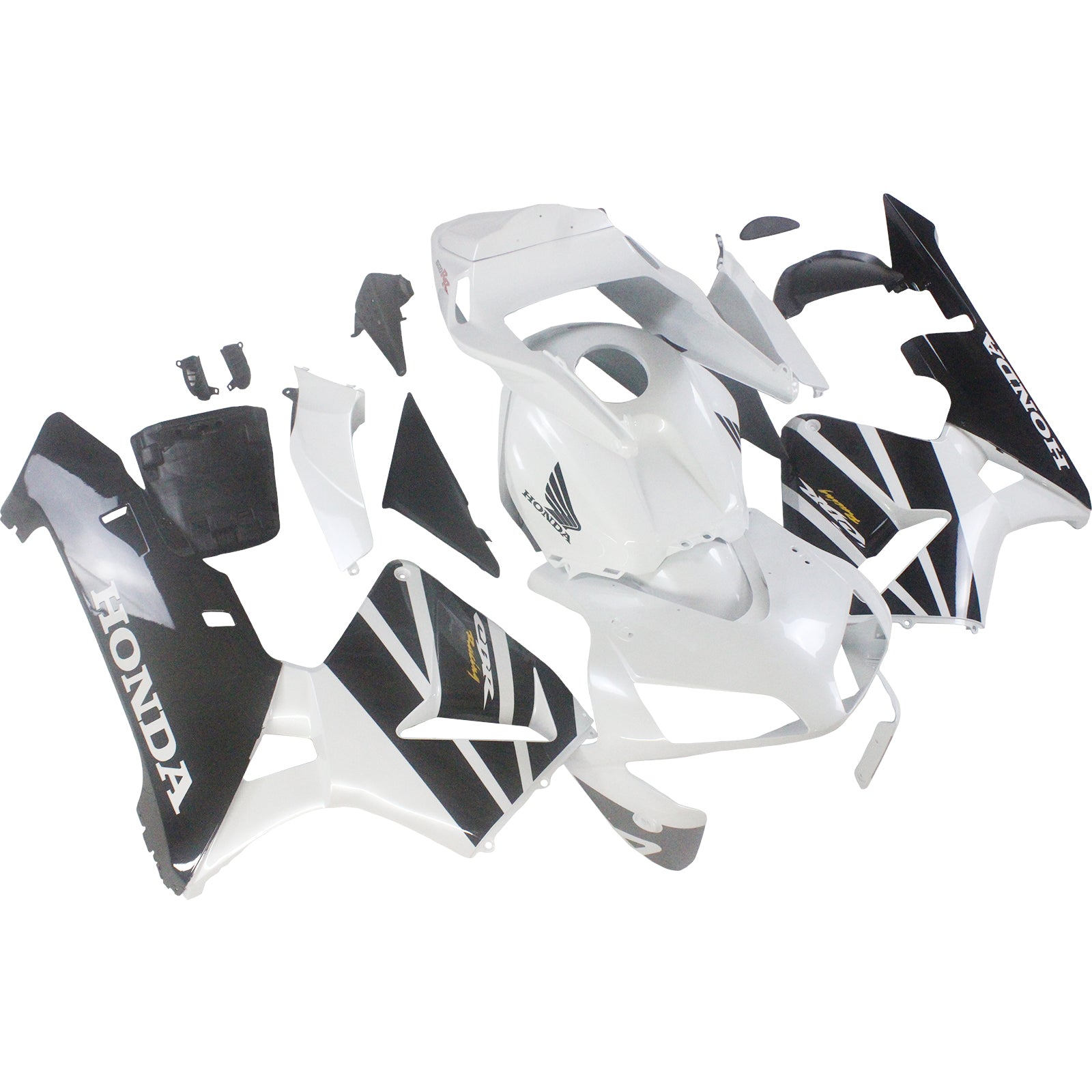 Amotopart 2003-2004 Honda CBR600RR White Black Fairing Kit