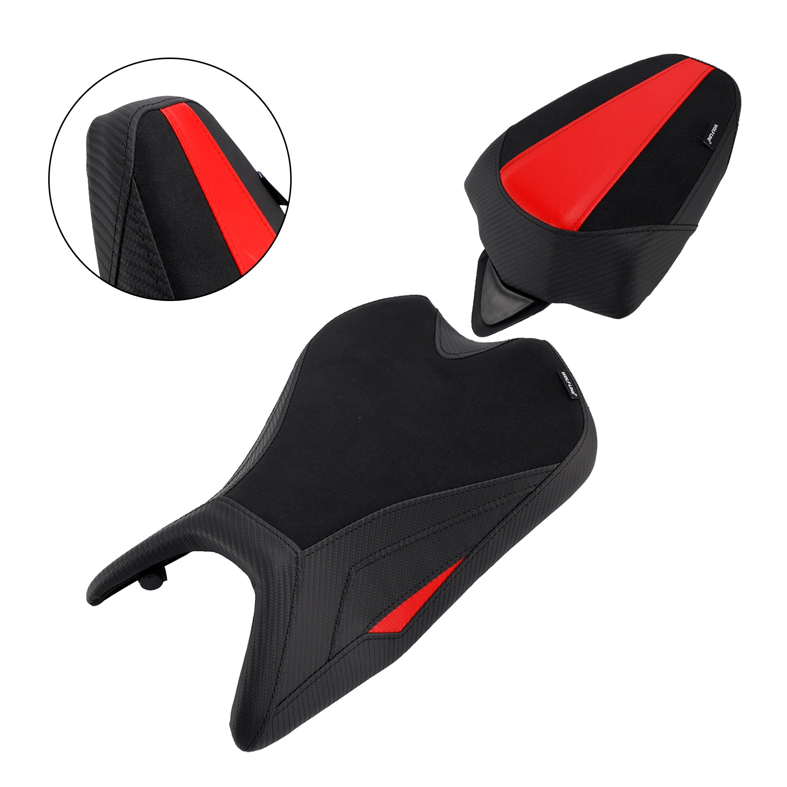 2024-2025 Aprilia Rs457 Rs 457 Front&REar Raider Beifahrer-Kissen-Set Schwarz