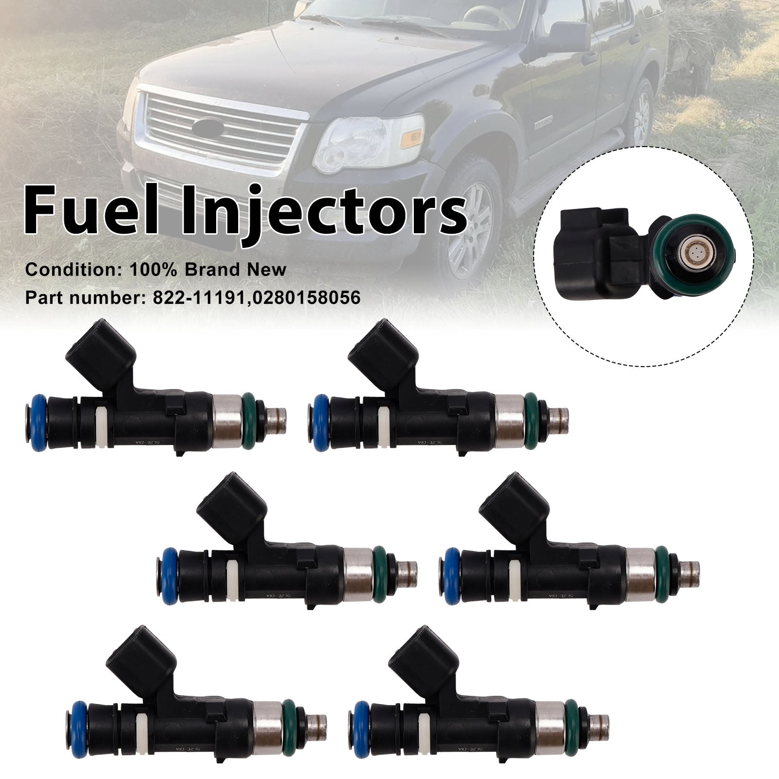 Inyectores de combustible Mercury Mountaineer Ford 6PC 822-11191 0280158056