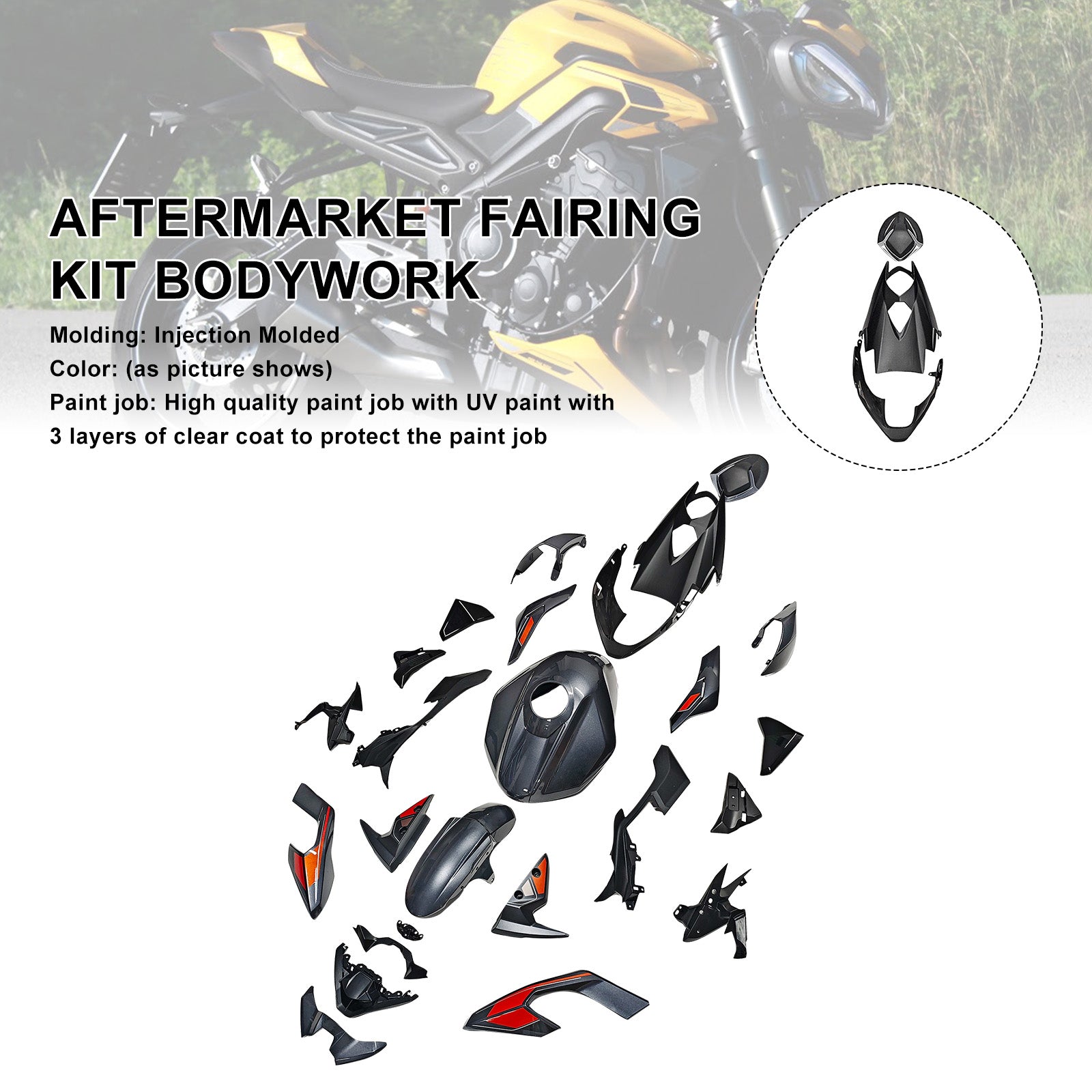Amotopart 2023–2025 Triumph Street Triple 765 R/RS Verkleidungsset-Kollektion