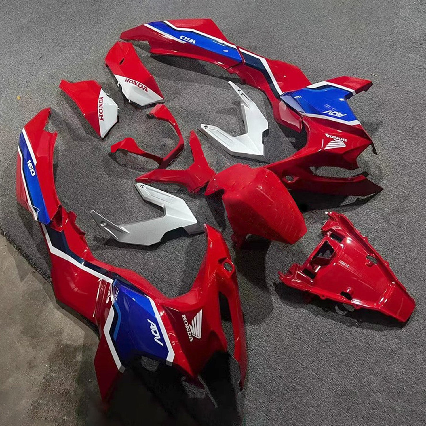 Amotopart 2022-2024 Honda ADV160 ADV 160 Rot&Blaues Verkleidungskit