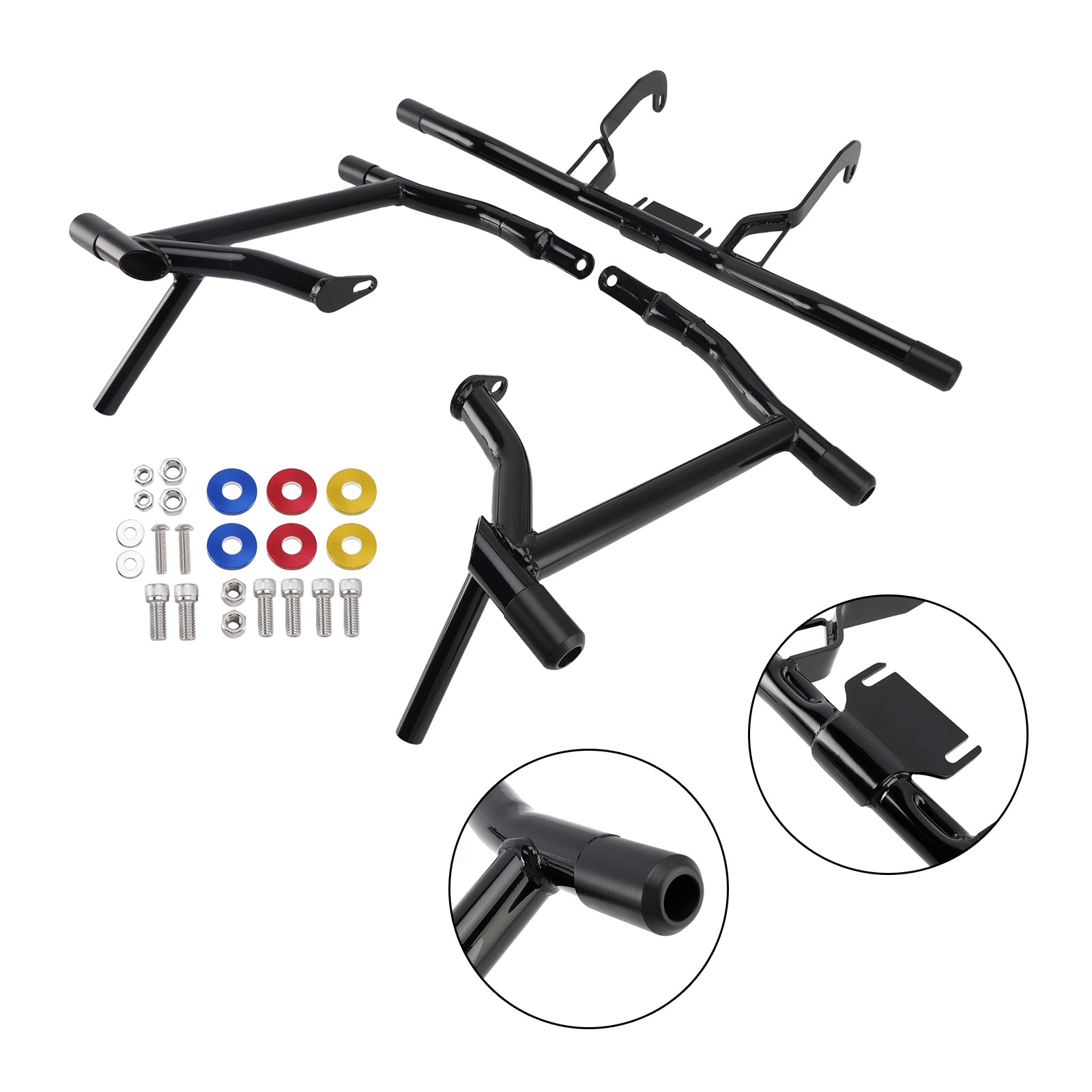 Flht Flhx 14-23 Engine Guard Crash Bar Saddlebag Bumper Protector Set Black