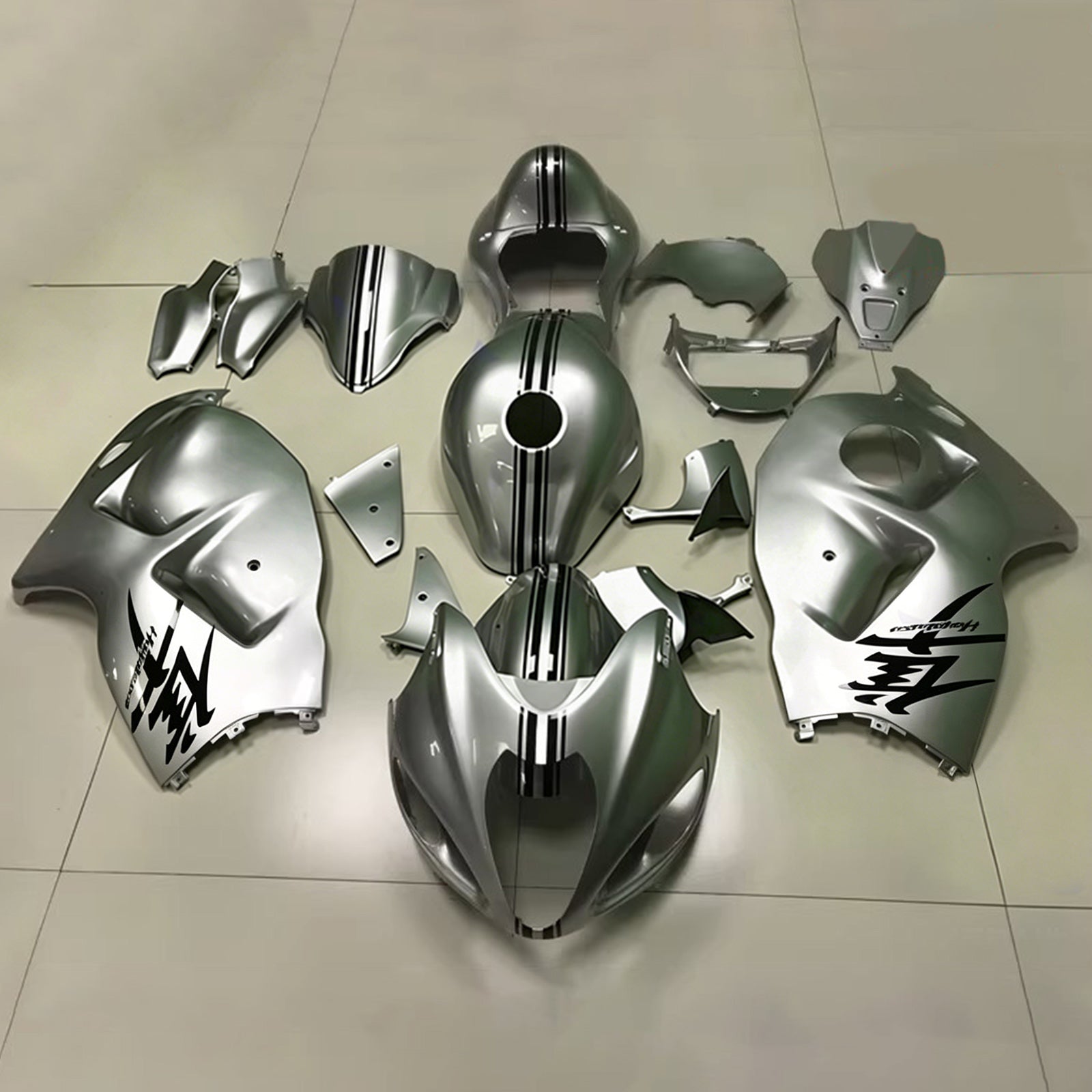 Amotopart 1999-2007 Suzuki Hayabusa GSX1300R Stříbrná sada kapotáže