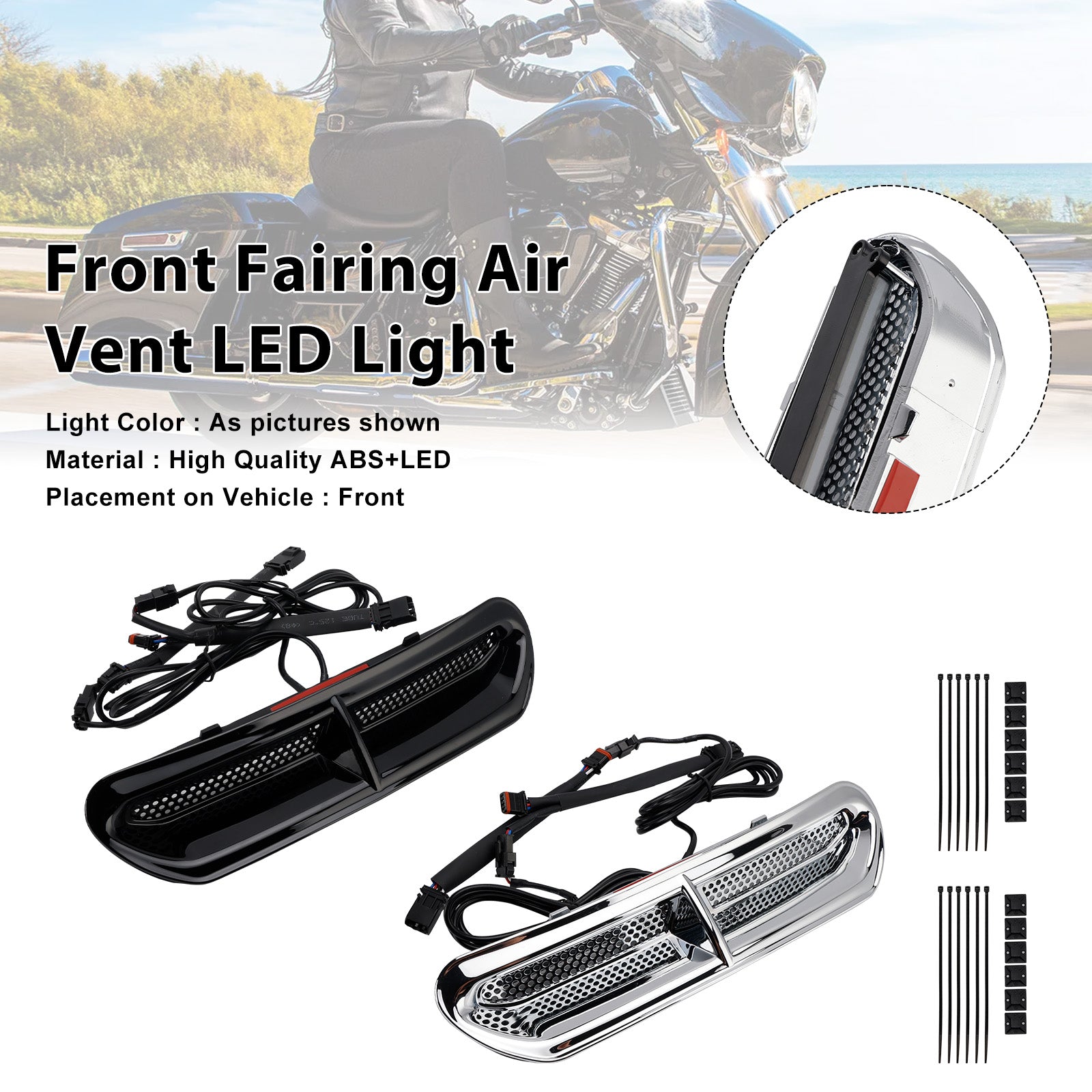 2014-2024 Touring Street Glide Front Fairing Air Vent LED Light