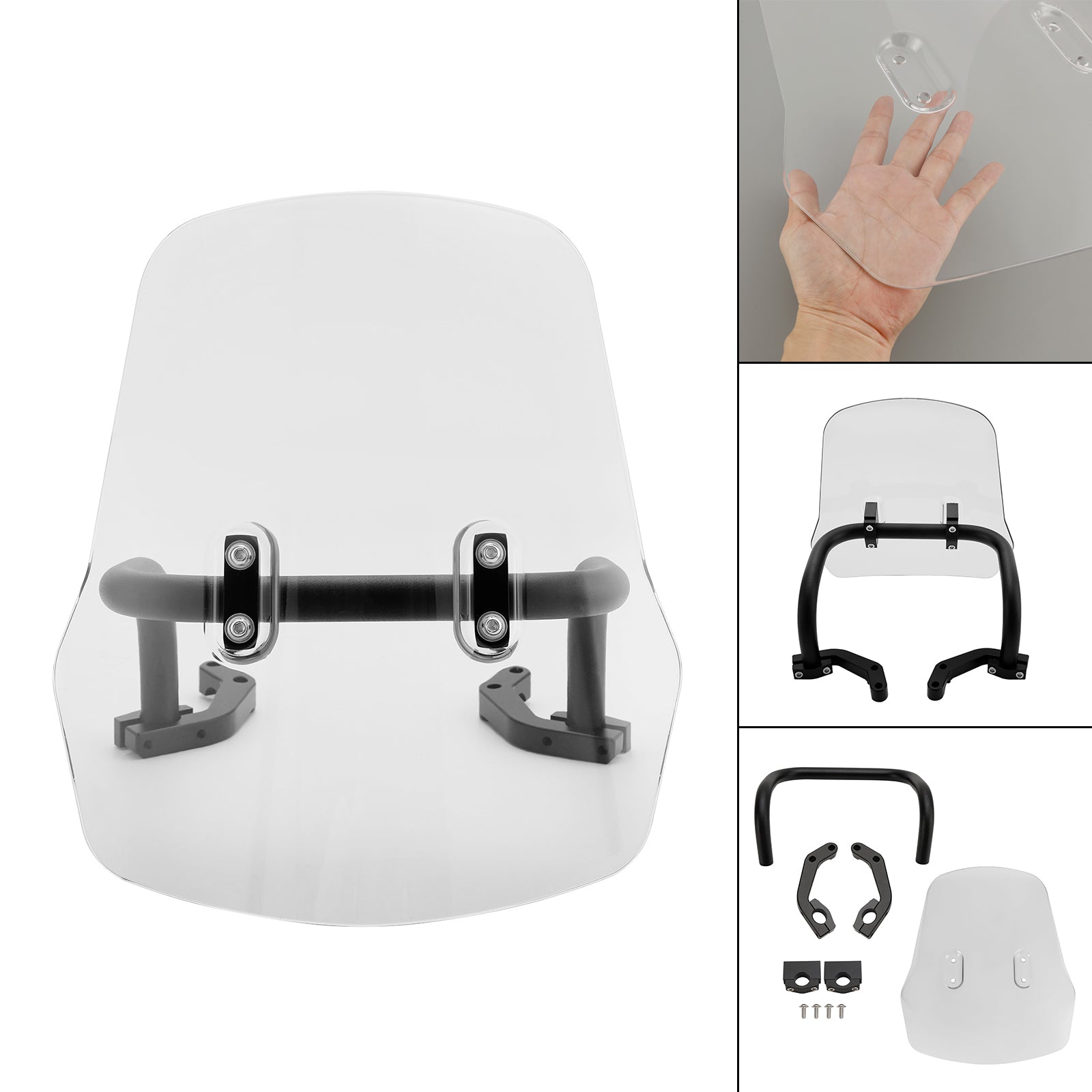 Windshield WindScreen + Bracket fit for HONDA CRF250L/S CRF250M CRF300L Monkey 125 MSX125 21-24