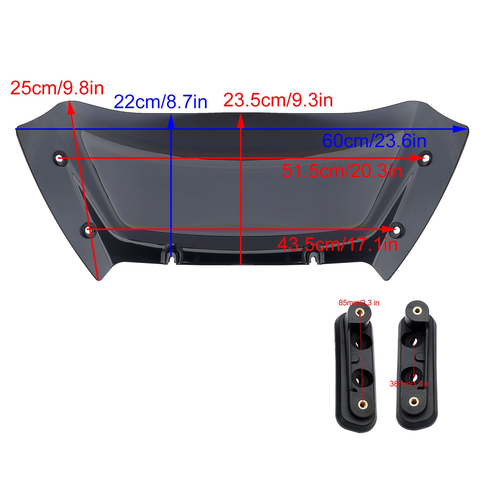 Touring Street Glide CVO 117 121 2023-2024 9" Windshield with Bracket