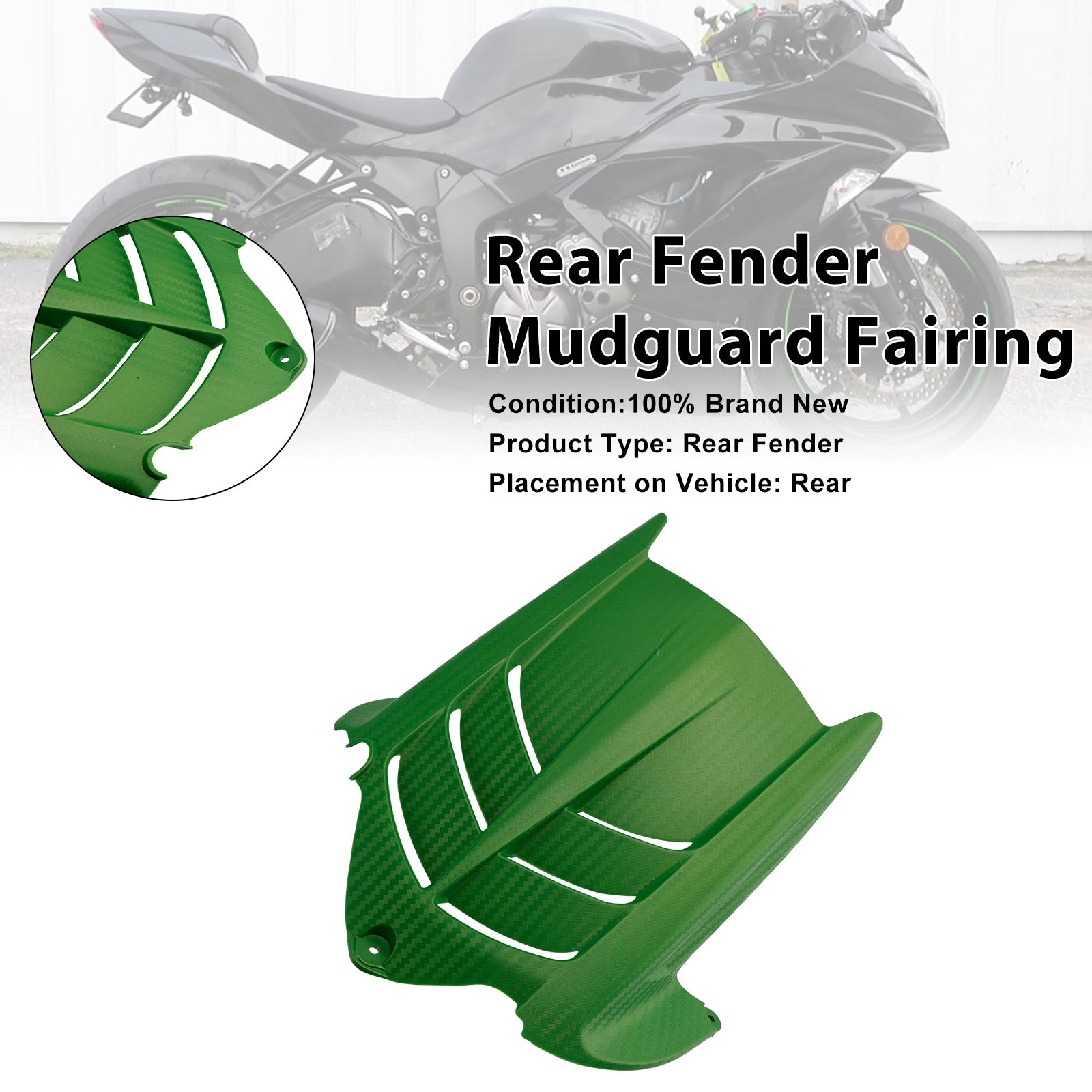 2009-2025 Kawasaki ZX-6R 636 Rear Fender Mudguard Fairing